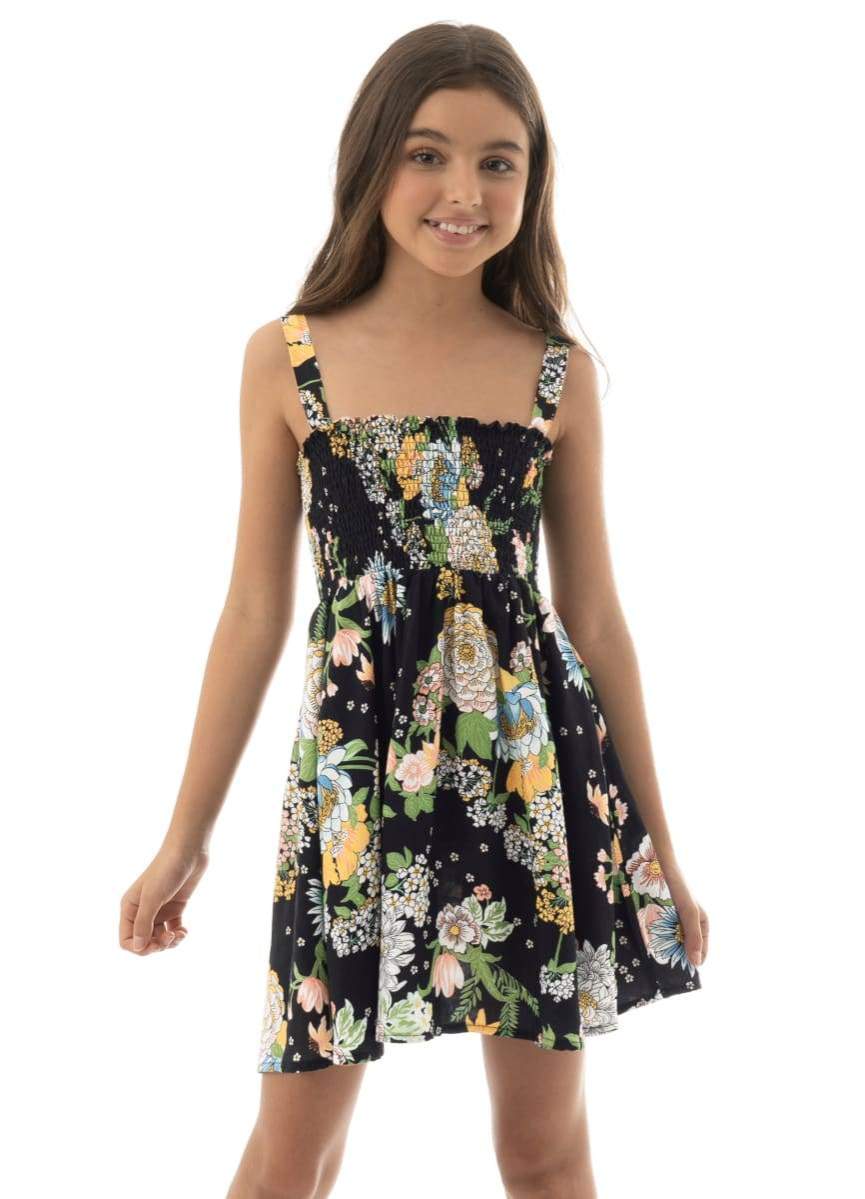 Maaji Black Bouquet Bouquet Girls Short Dress