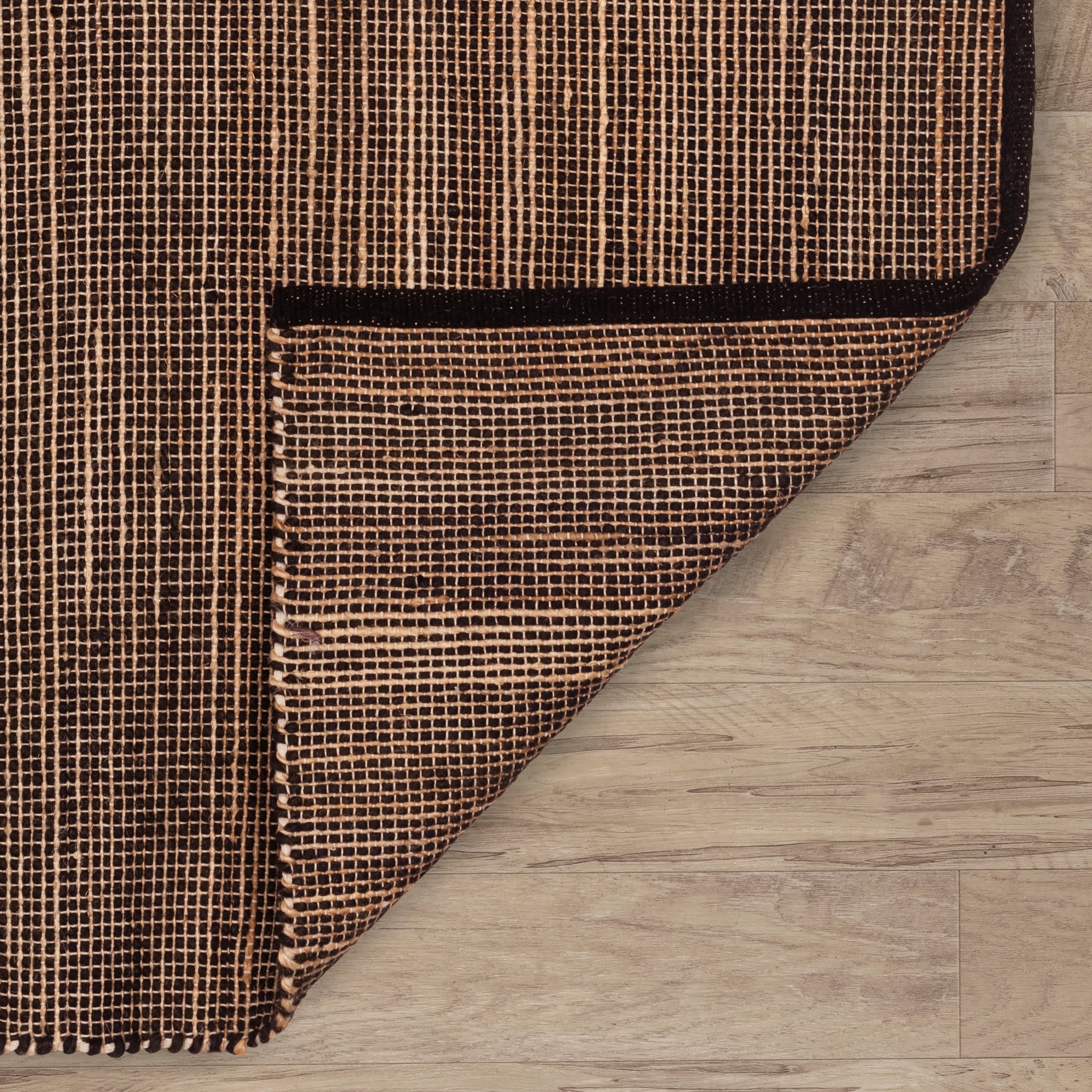 Seed Black/Natural Handwoven Jute Rug