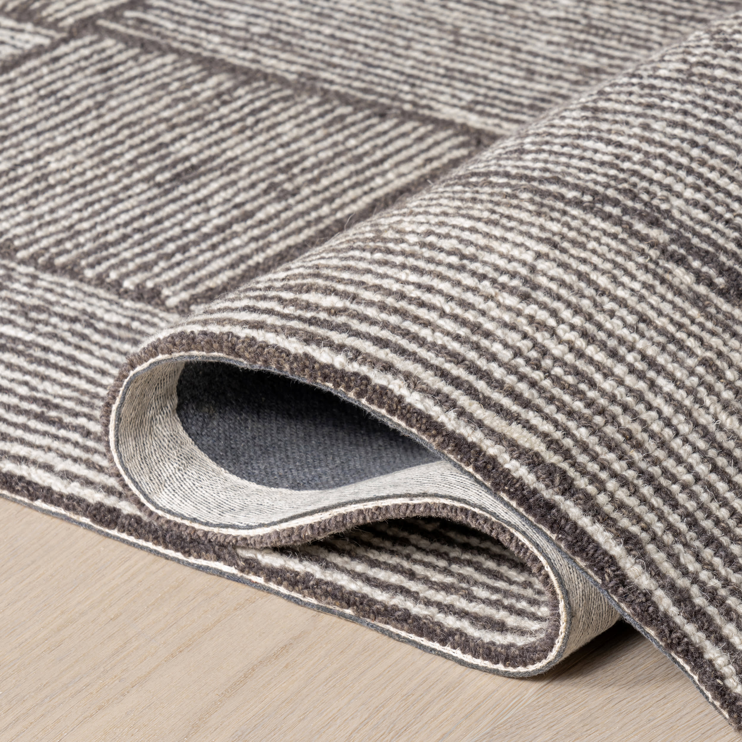 Milo Tiled Wool Rug | Dark Brown