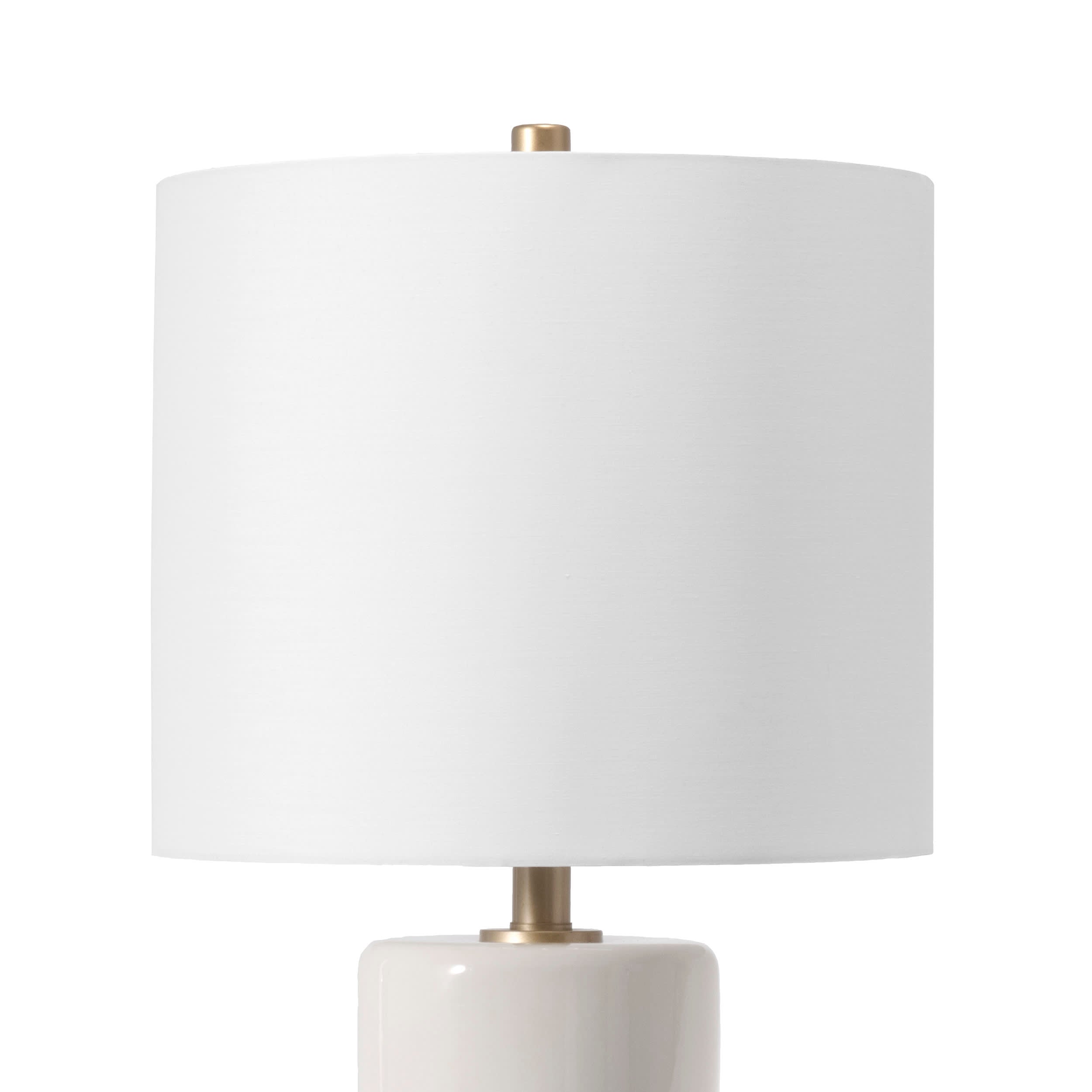 24-inch Glazed Ceramic Vase Table Lamp | Cream