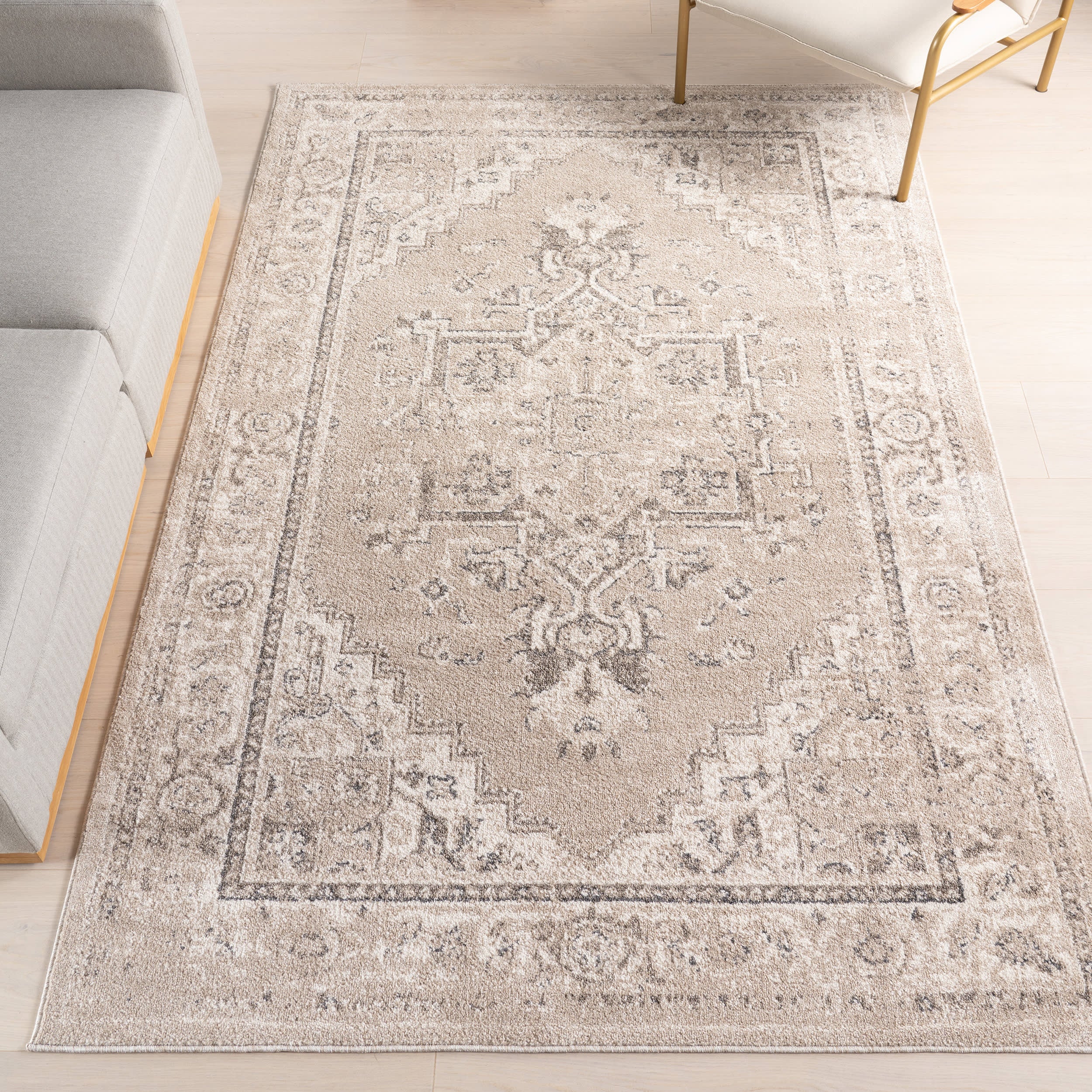 Harley Vintage Medallion Rug | Ivory