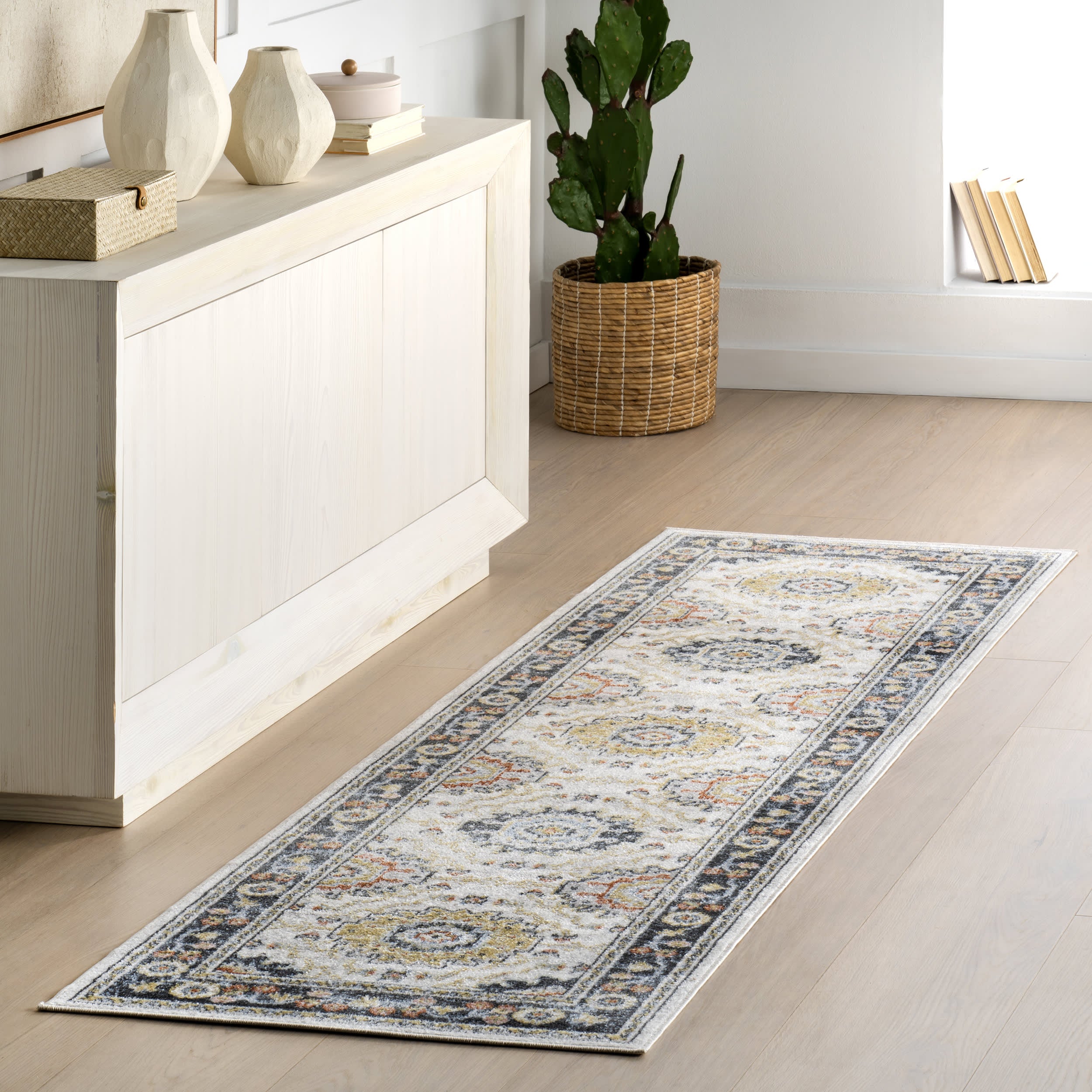 Madilyn Medallion Washable Rug | Blue