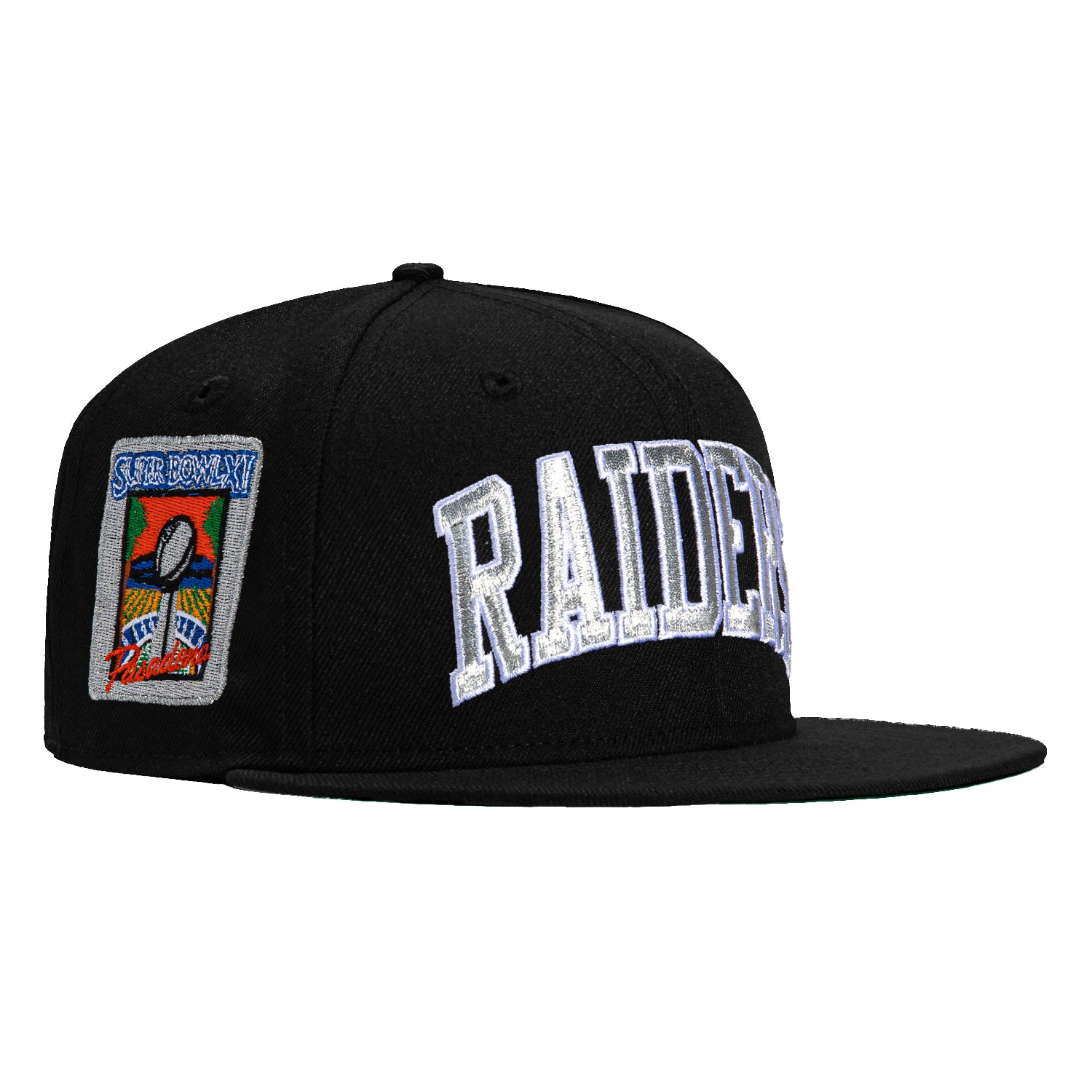 New Era 59Fifty Las Vegas Raiders 1977 Super Bowl Patch Logo Arch Hat - Black