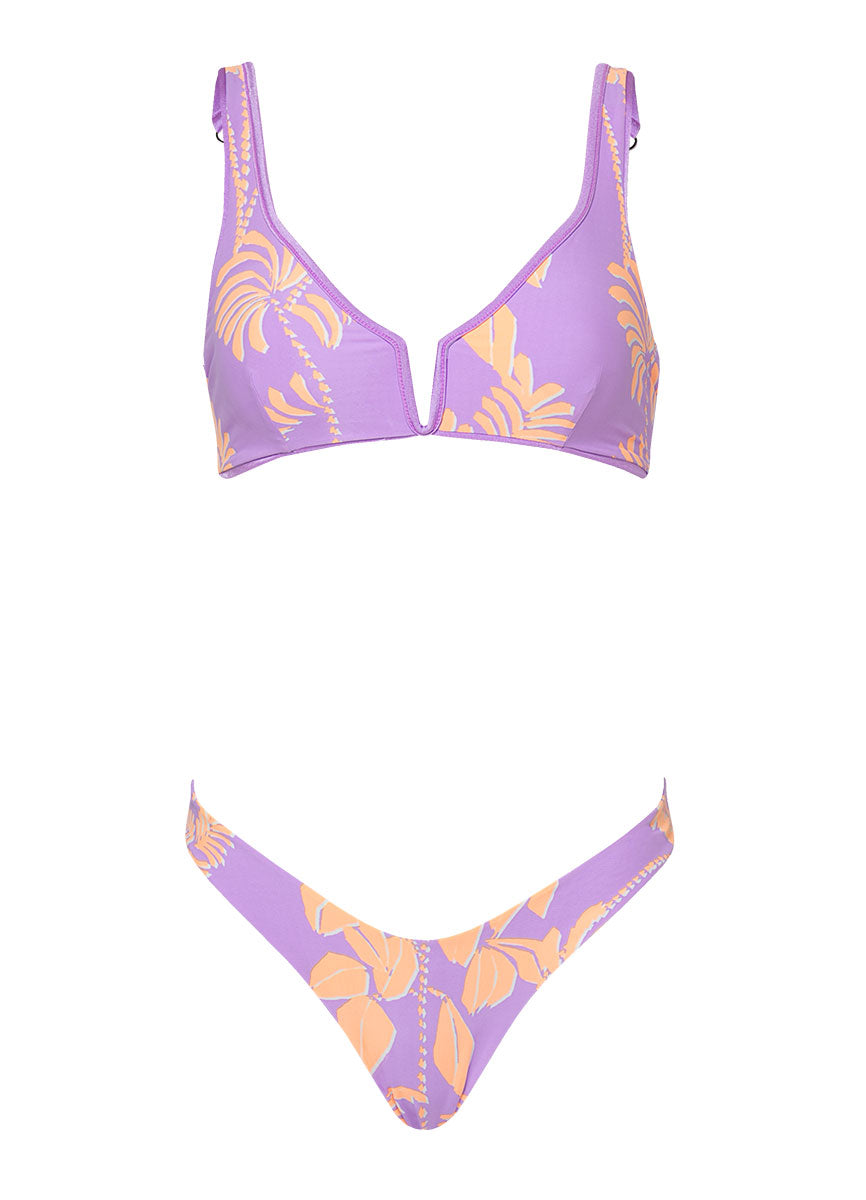 Maaji Metallic Lilac Victoria V Wire Bralette Bikini Top