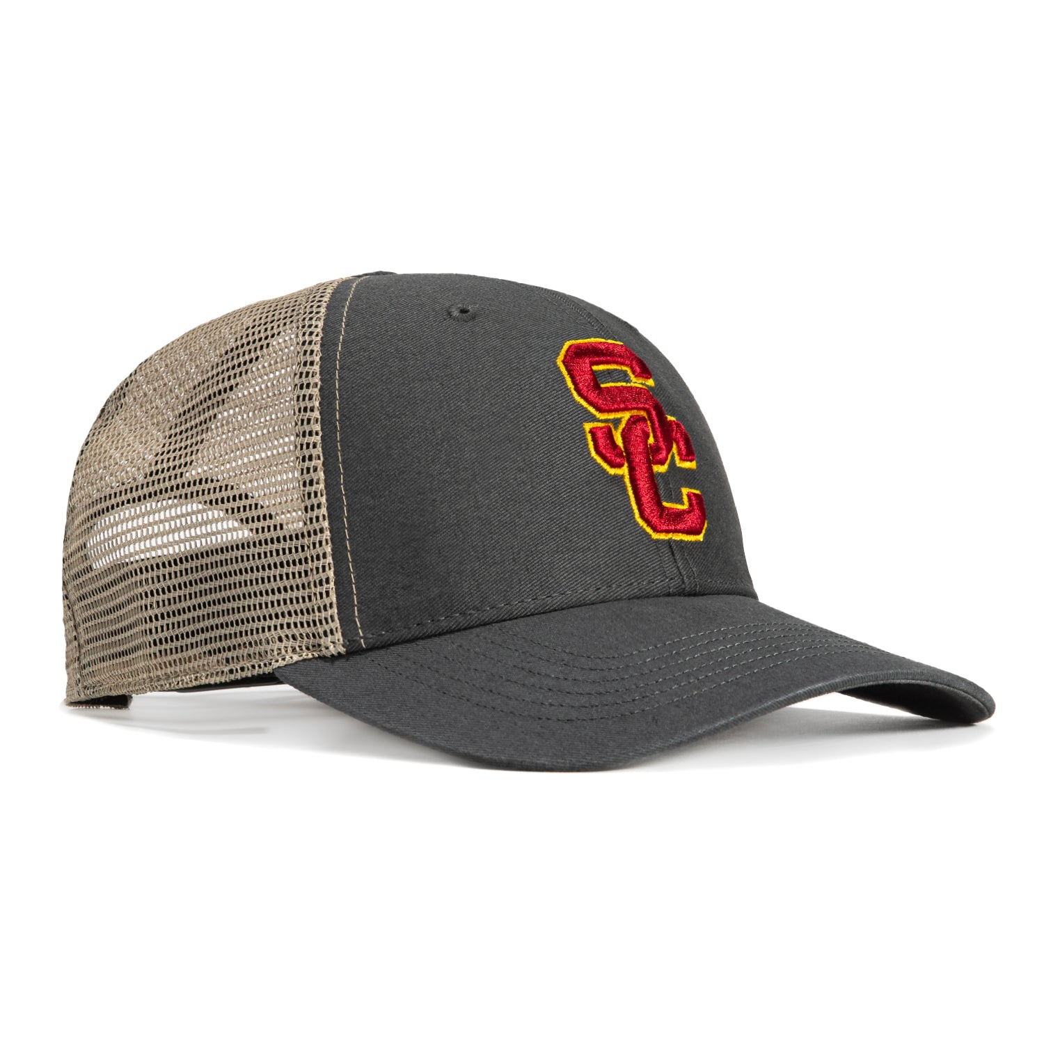 47 Brand MVP USC Trojans Snapback Flagship Trucker Hat - Charcoal