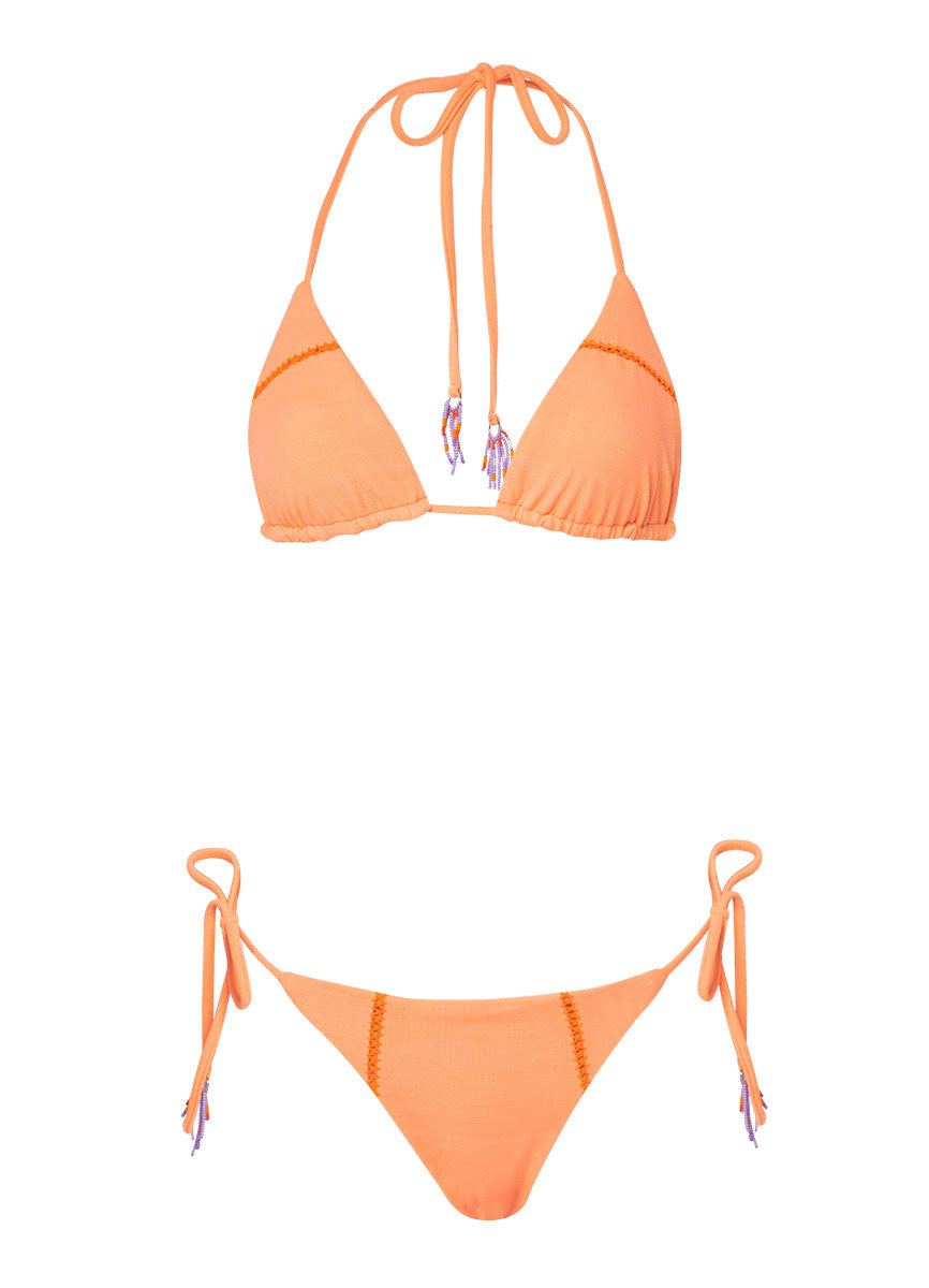 Maaji Vibrant Apricot Sunniest Low Rise Tie Side Bikini Bottom