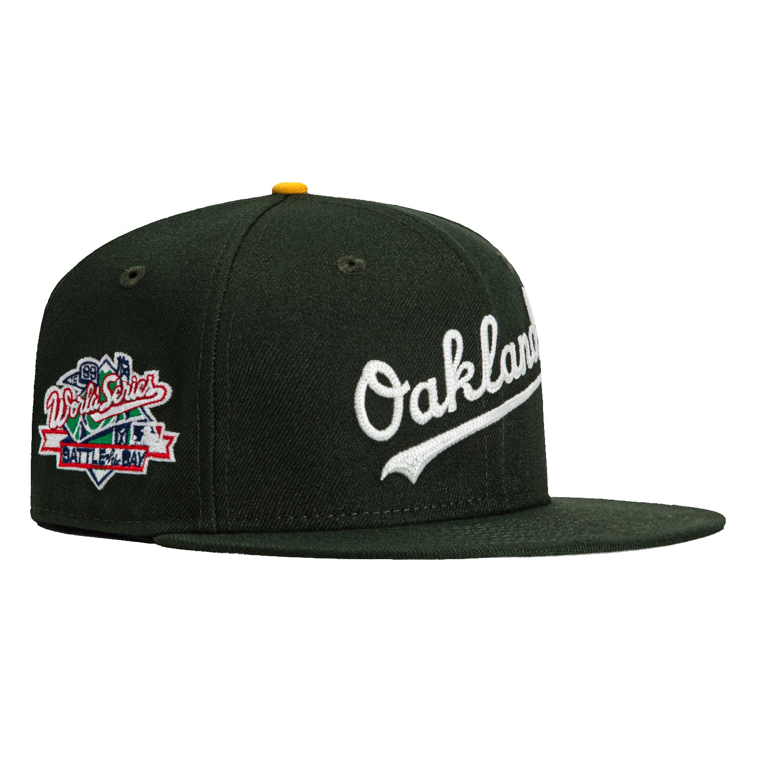 New Era 59Fifty Glow Chain Stitch Oakland Athletics Battle of the Bay Patch Hat - Green