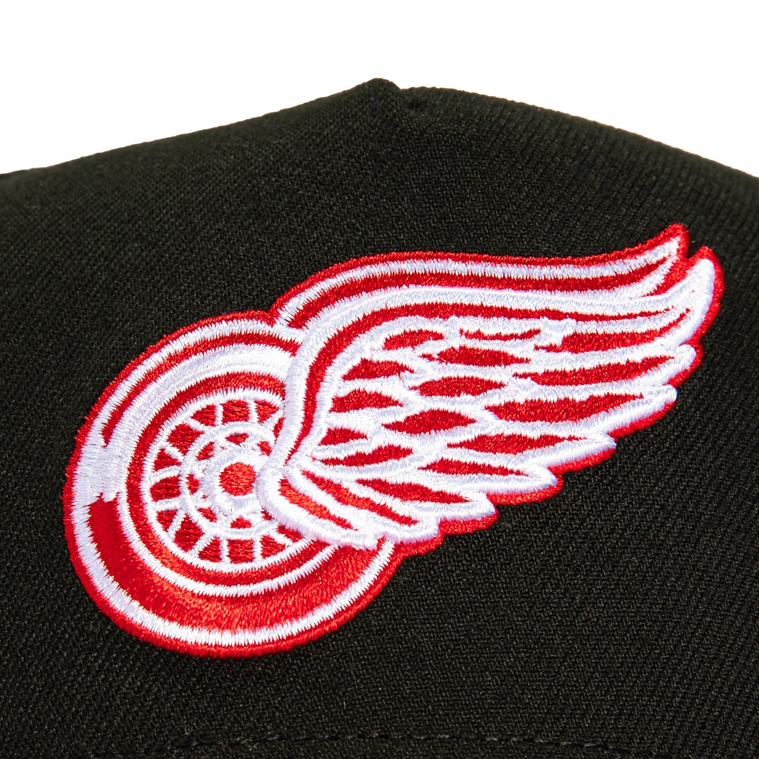 New Era 9Forty A-Frame Detroit Red Wings Word Logo Patch Snapback Hat - Black, Red