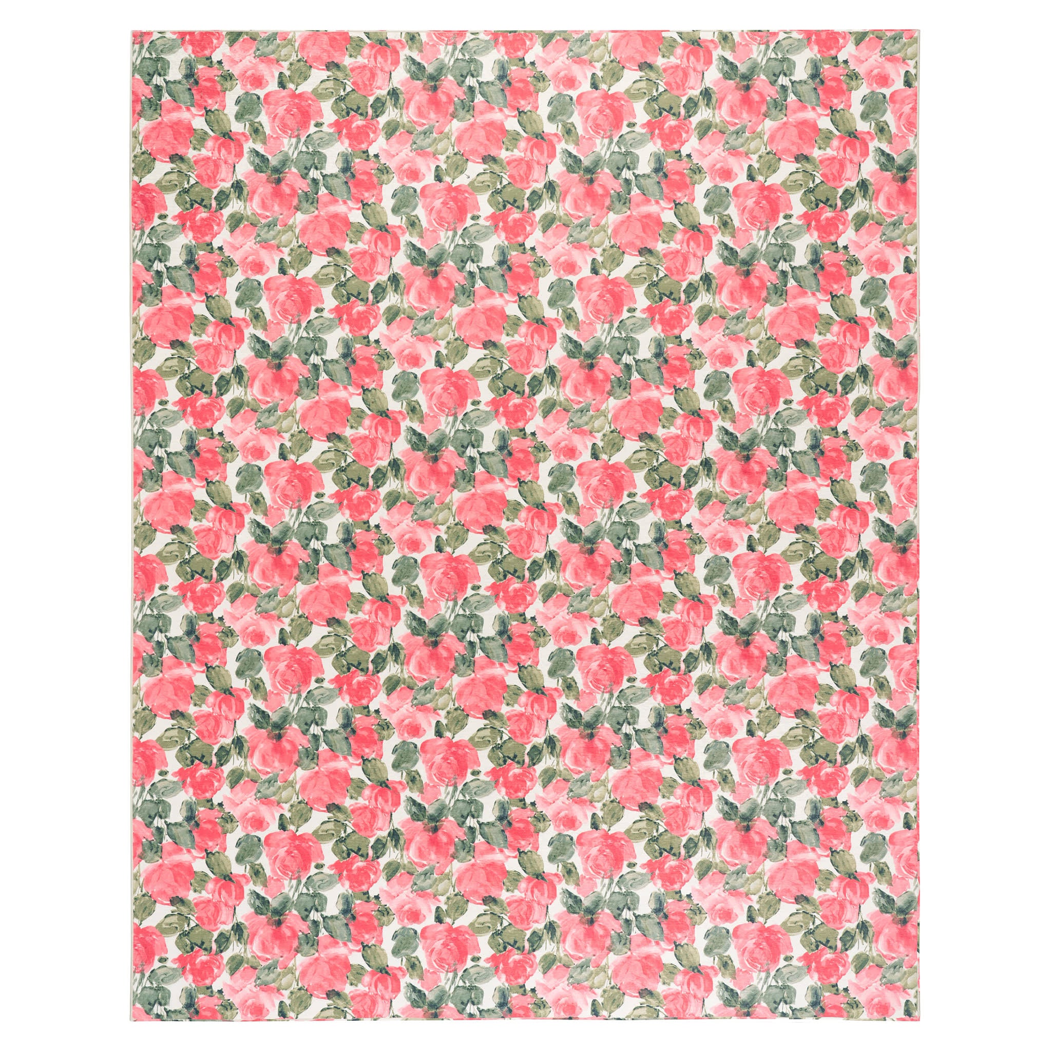 Pretty Peonies Multi Machine Washable Rug