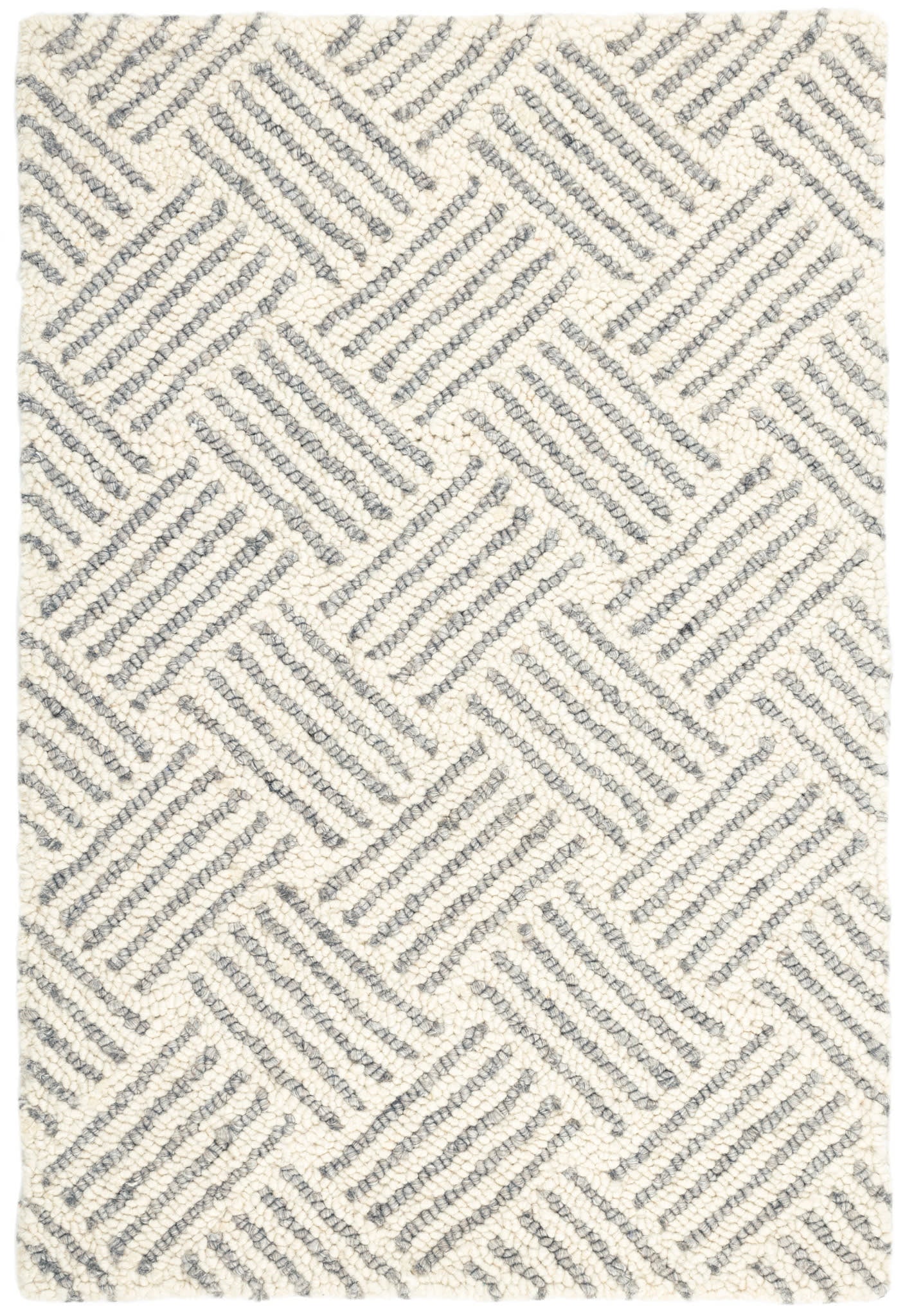 Layers Grey Hand Hooked Wool Rug