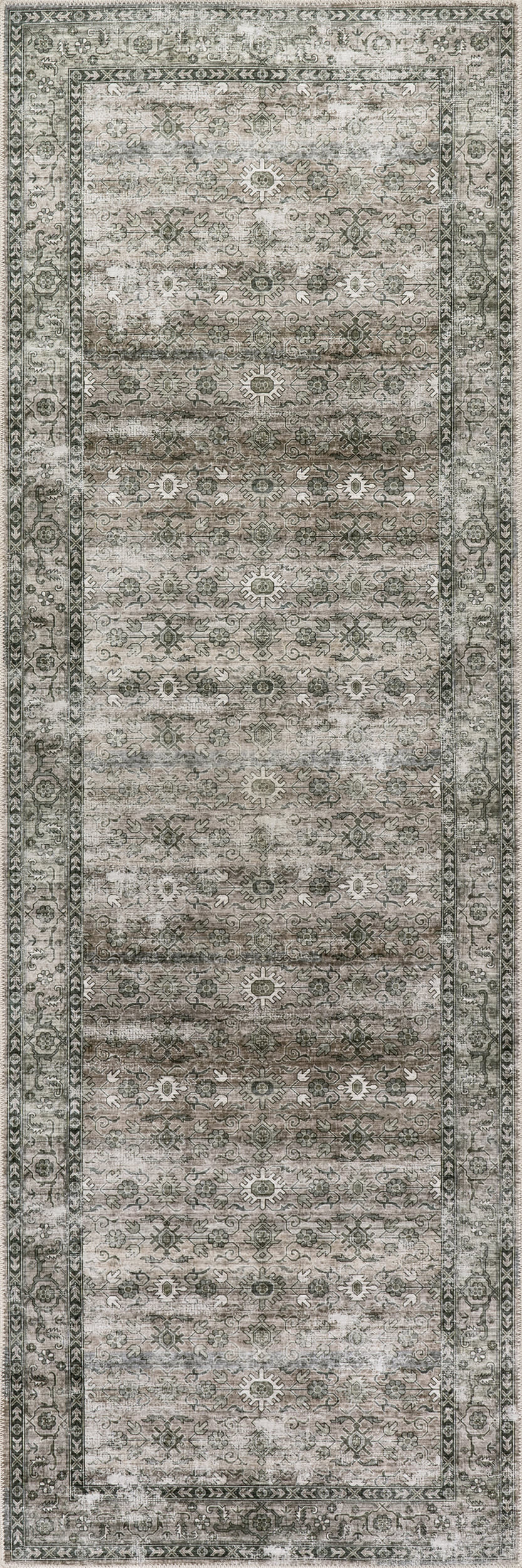 Myrtle Spill Proof Washable Vintage Rug | Sage Green