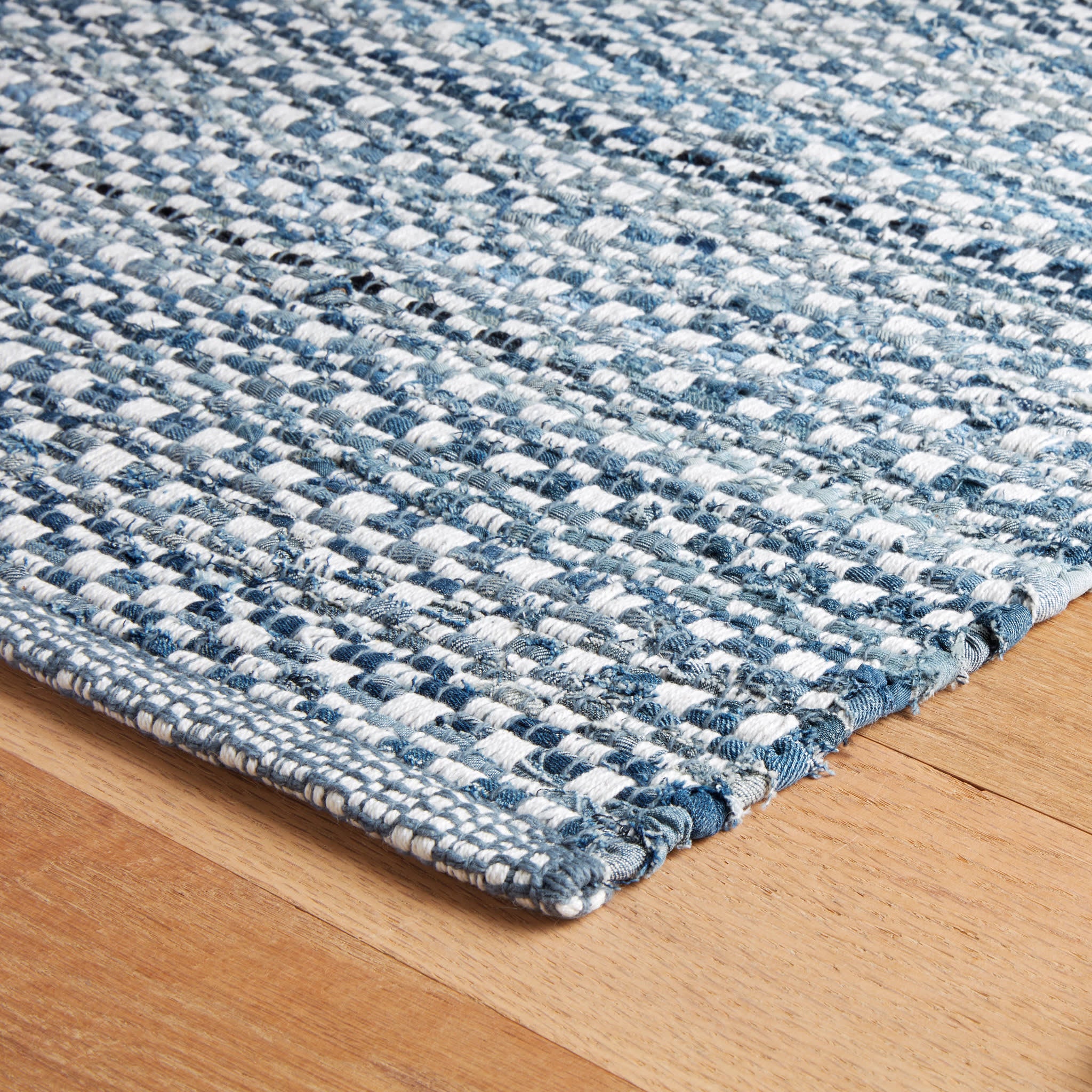 Denim Stone Blue Handwoven Cotton Rug