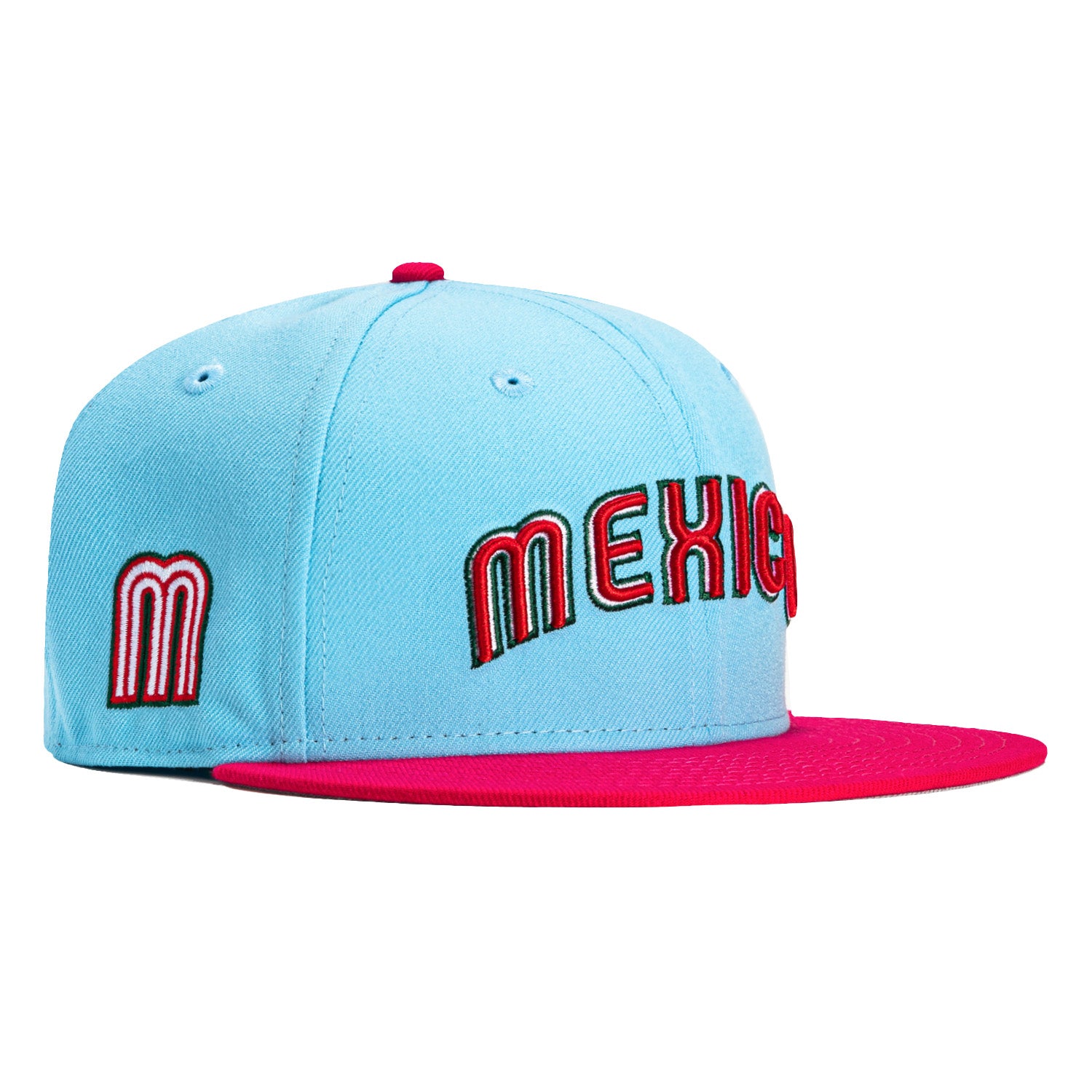 New Era 59Fifty Mexico World Baseball Classic Jersey Hat - Light Blue, Magenta