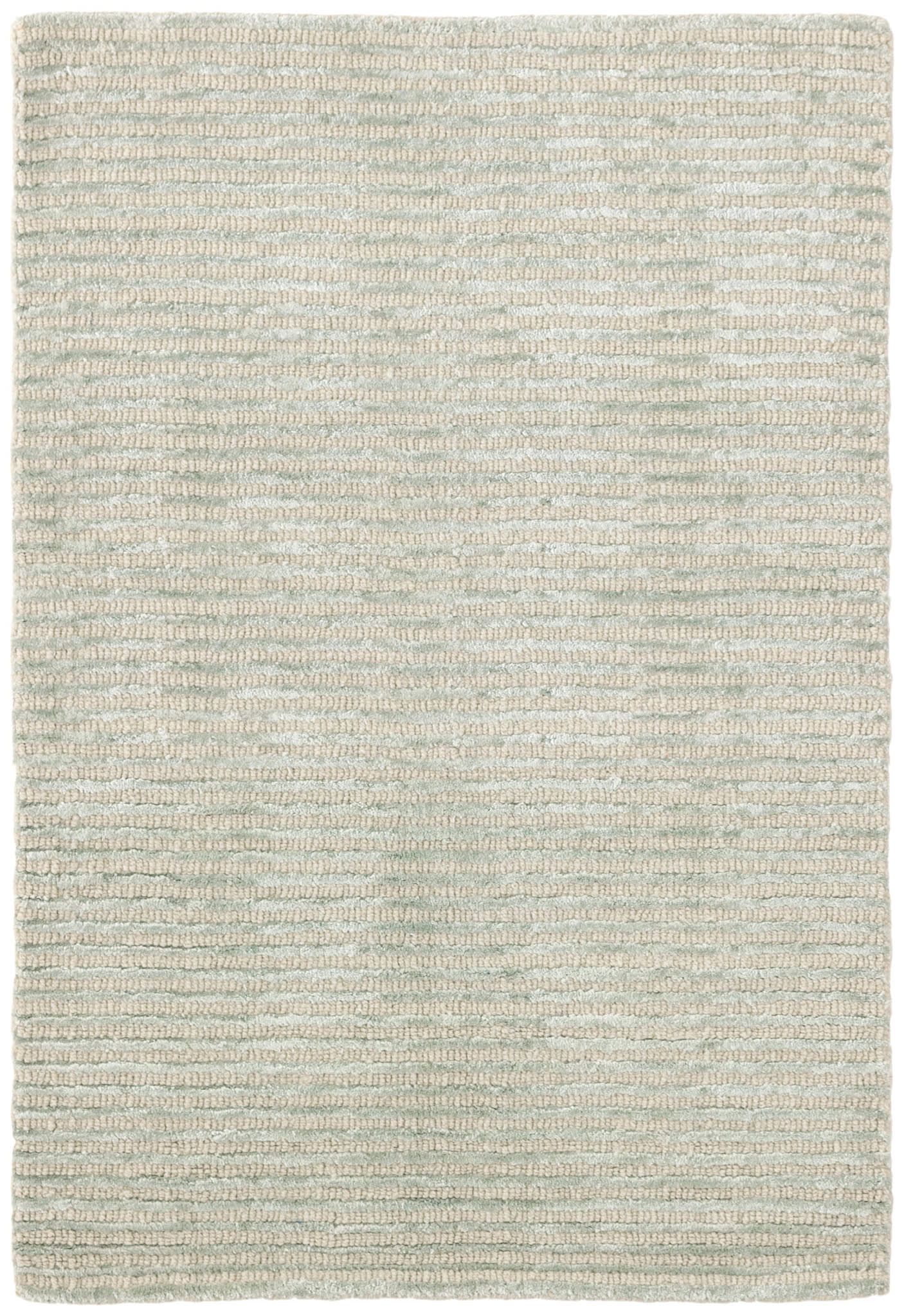 Cut Stripe Ocean Hand Knotted Viscose/Wool Rug