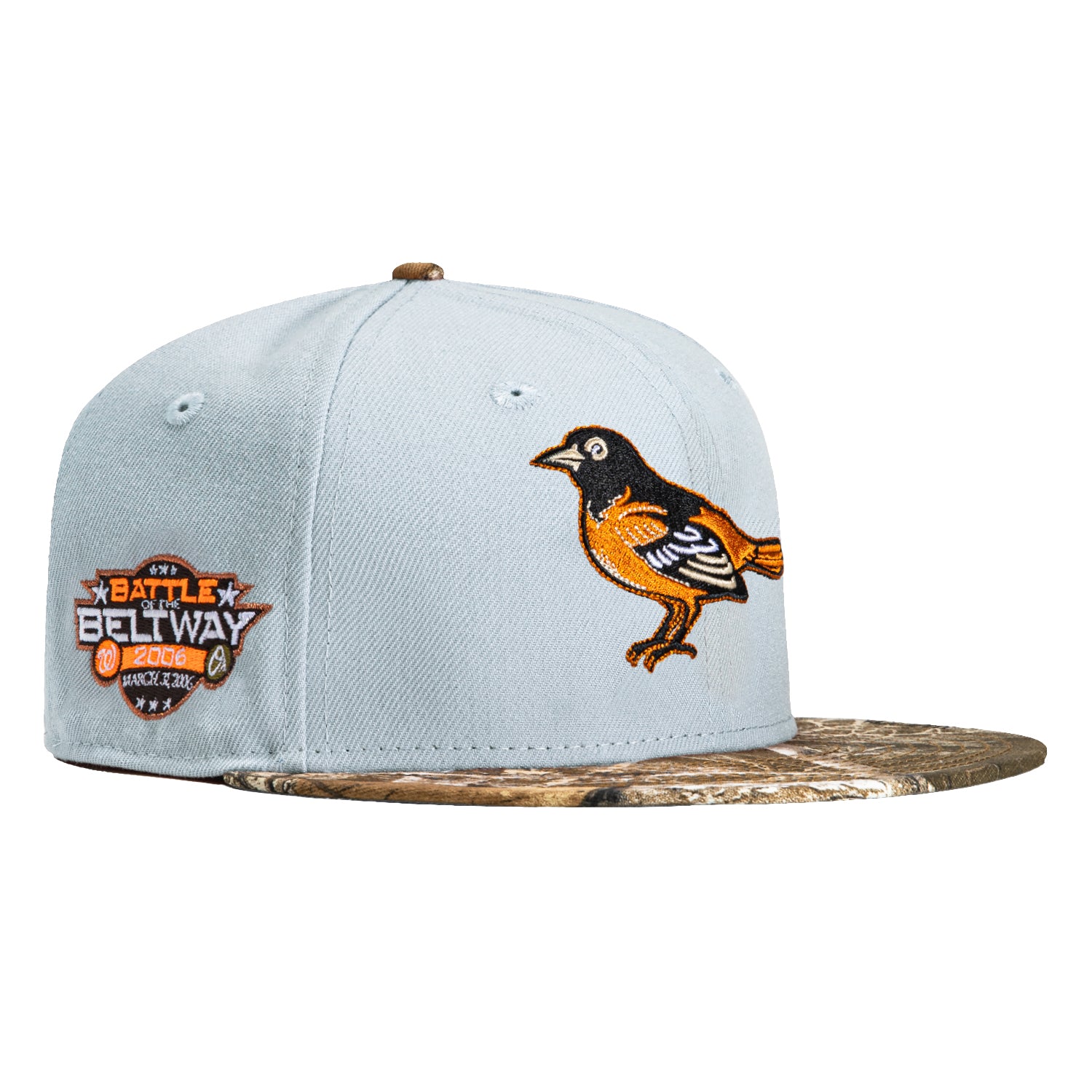 New Era 59Fifty Baltimore Orioles Battle of the Beltway Patch Hat - Grey, Realtree