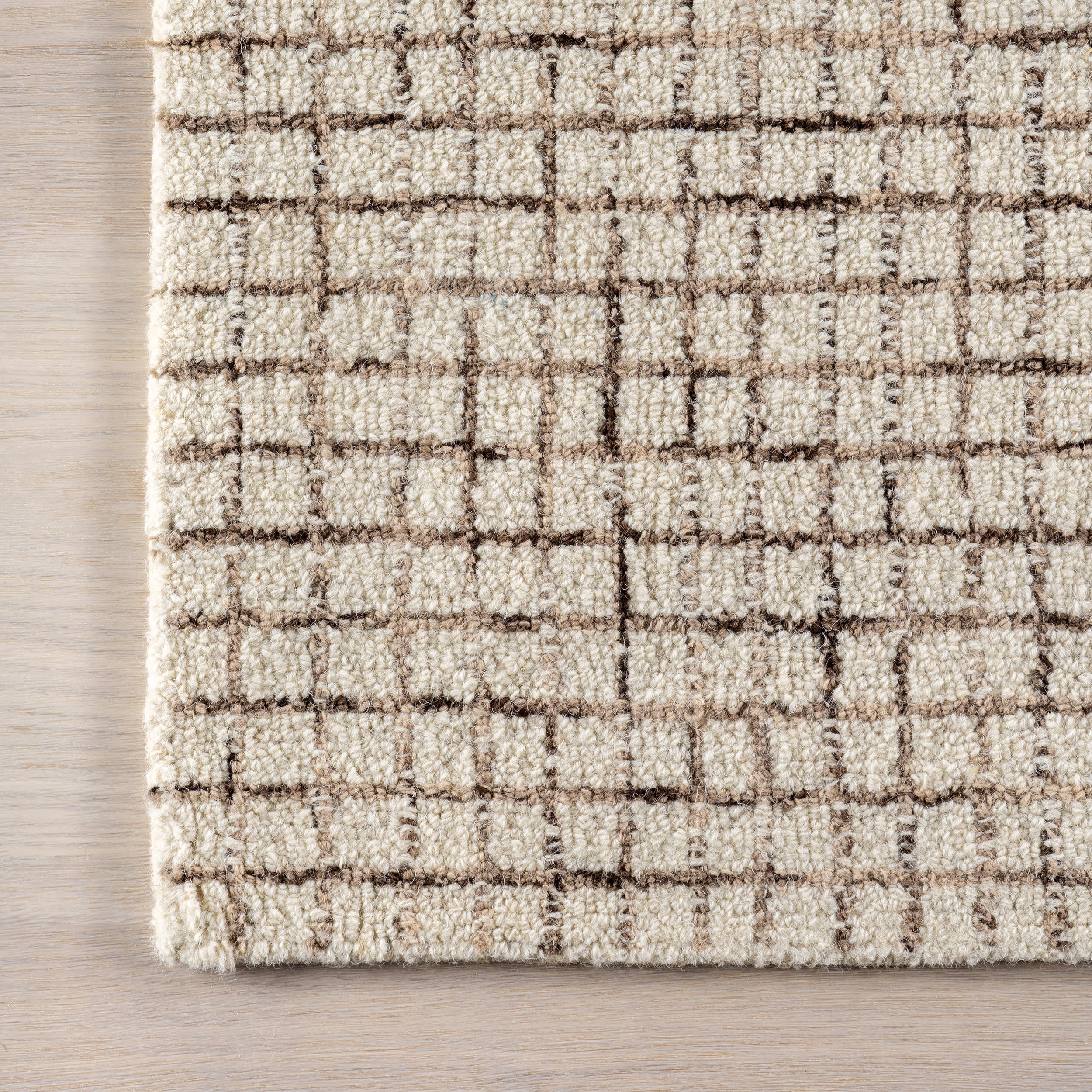 Melrose Checked Rug | Cream