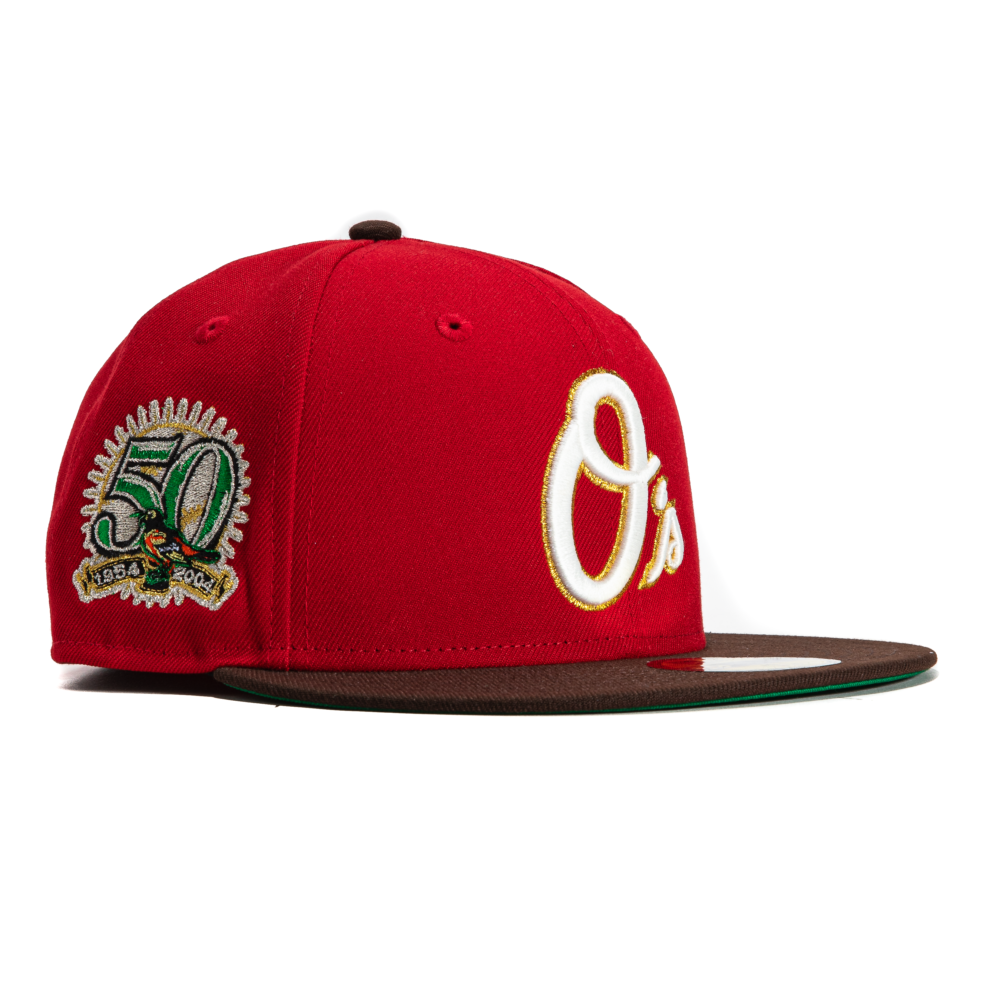 New Era 59Fifty Baltimore Orioles 50th Anniversary Patch Alternate Hat - Red, Brown