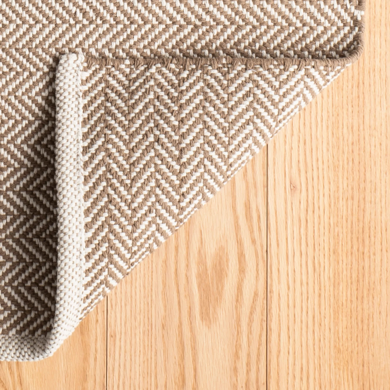 Herringbone Stone Handwoven Cotton Rug