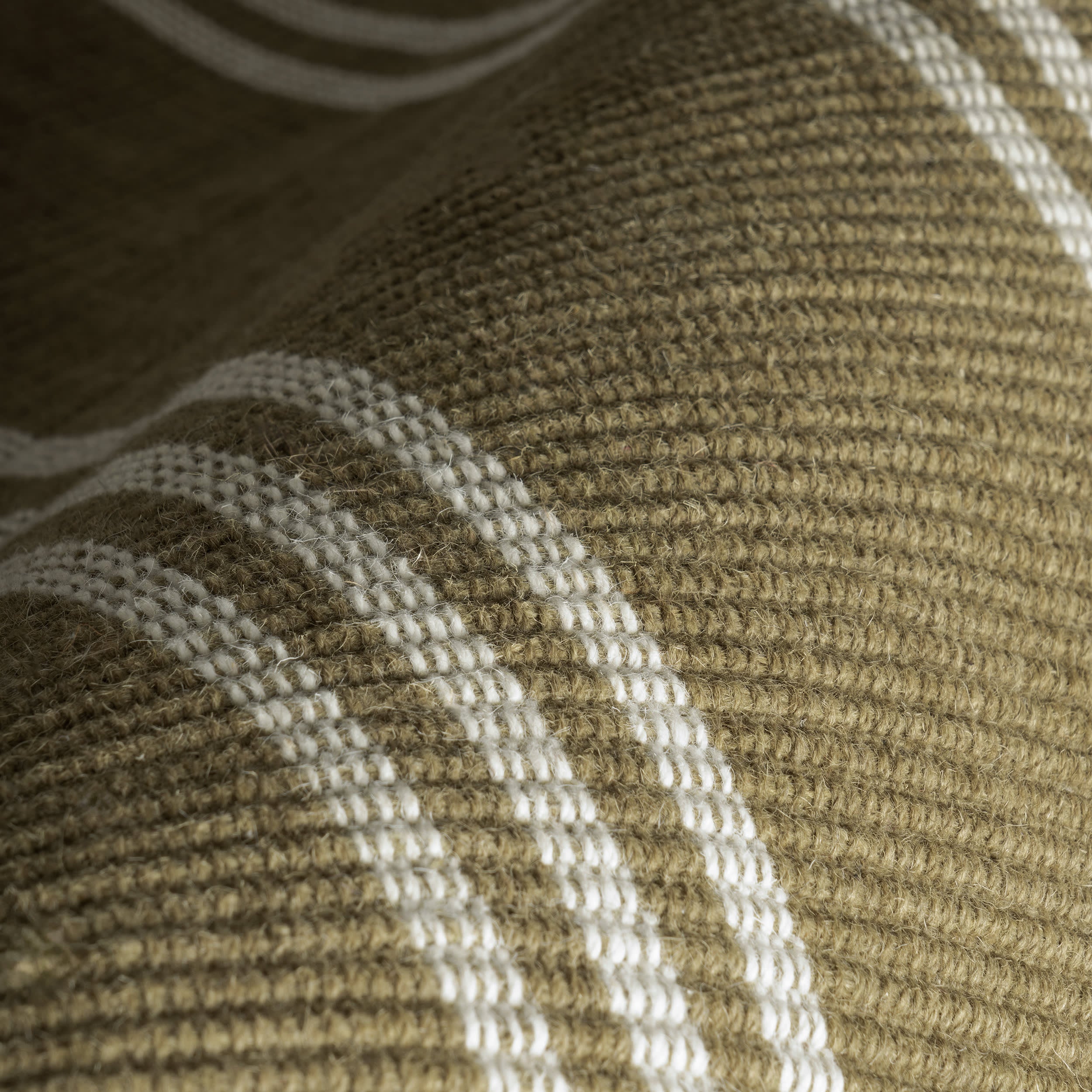 Hawthorn Striped Wool Rug | Olive Green