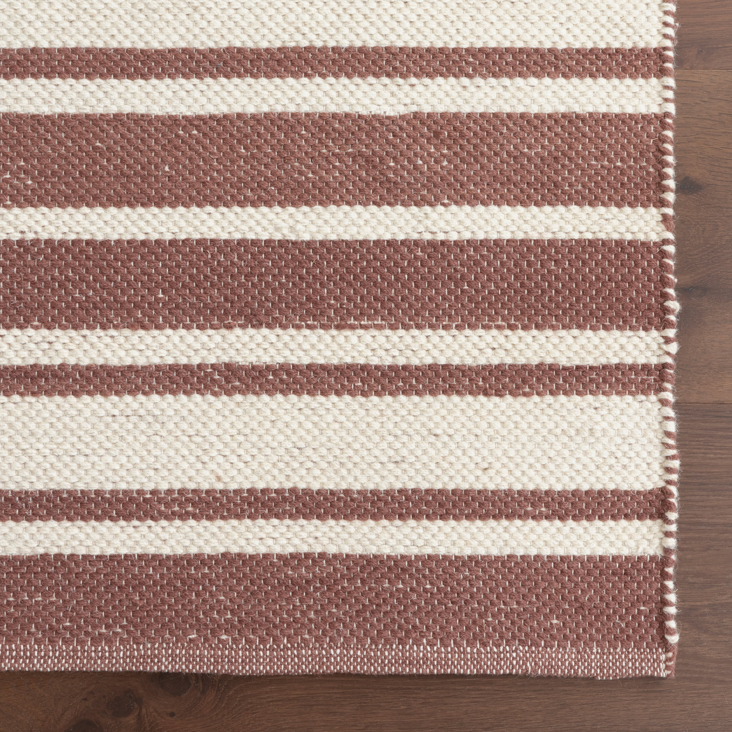 Bowery Striped Wool Rug | Brick