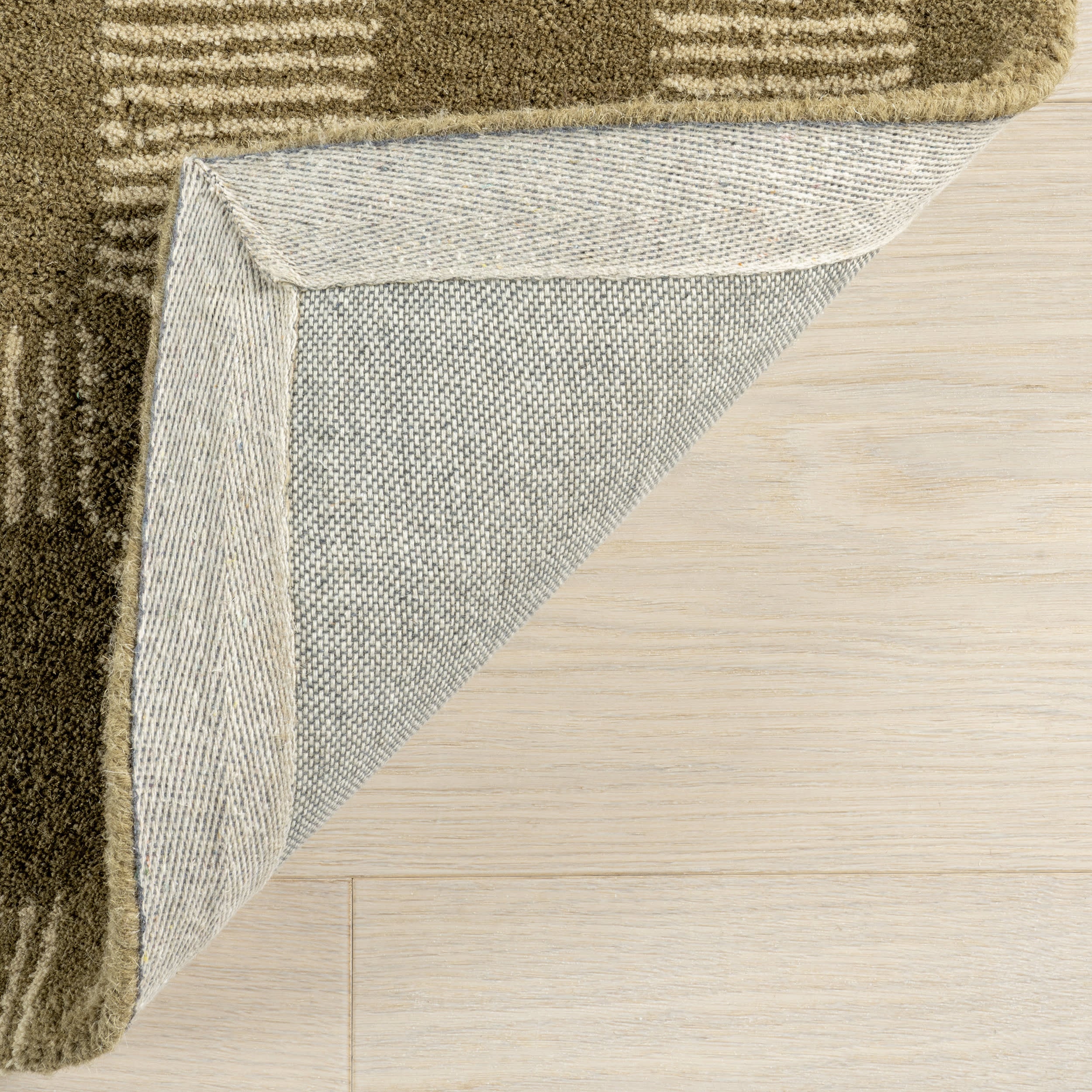 Quince Checked Wool Rug | Olive