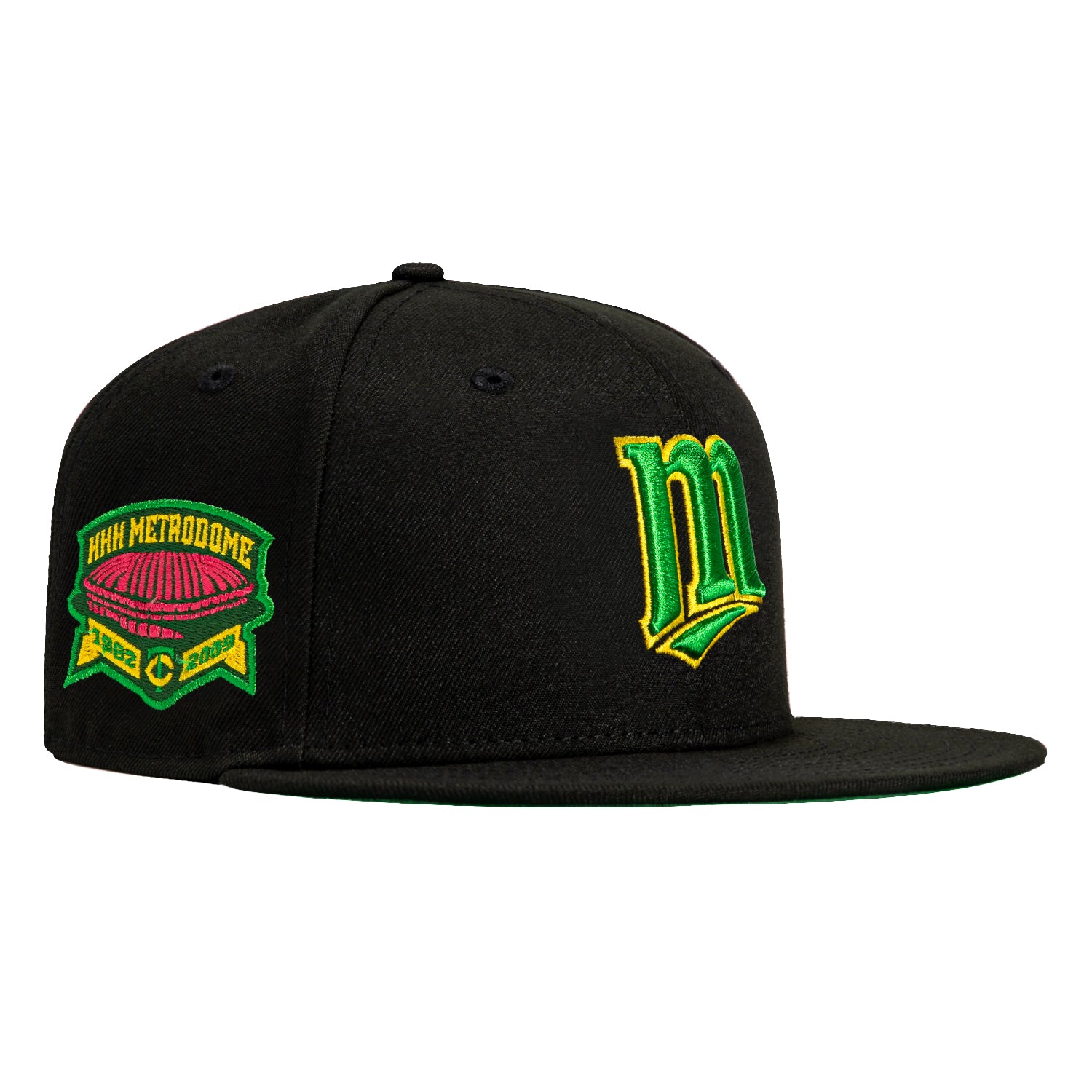 New Era 59Fifty Minnesota Twins Metrodome Patch M Hat - Black, Green, Yellow