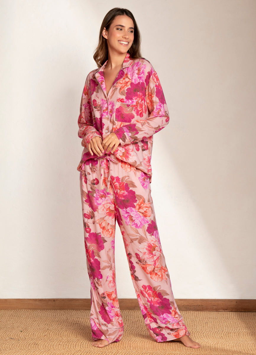 Maaji Vintage Blossom Dandelion Long Sleeve Pant Set