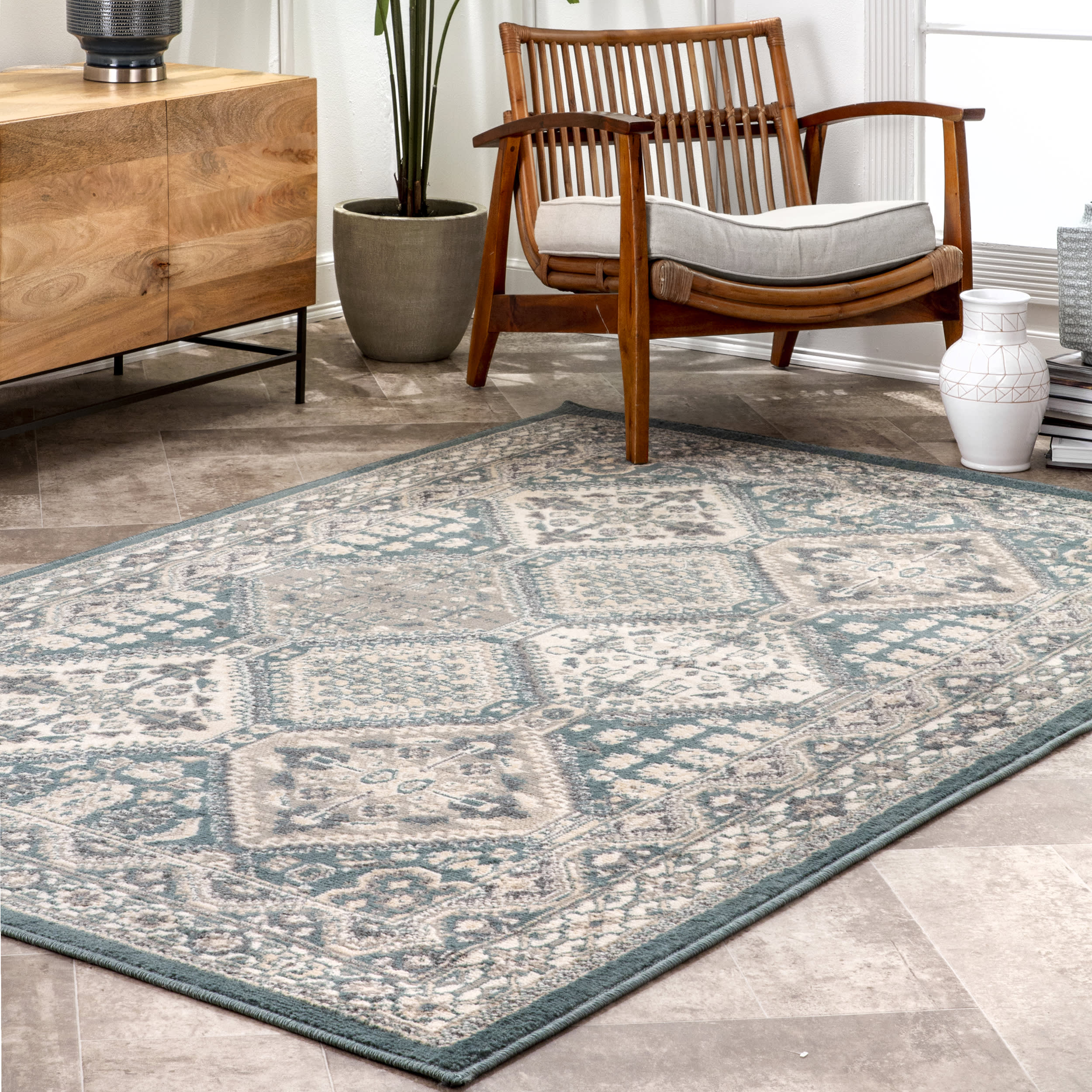 Melange Tiles Rug | Blue