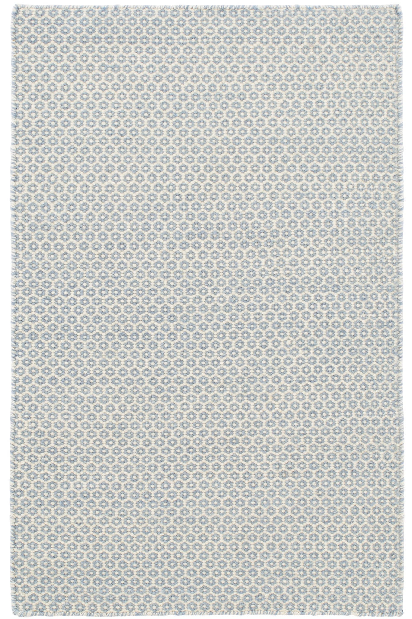 Honeycomb French Blue/Ivory Handwoven Wool Rug