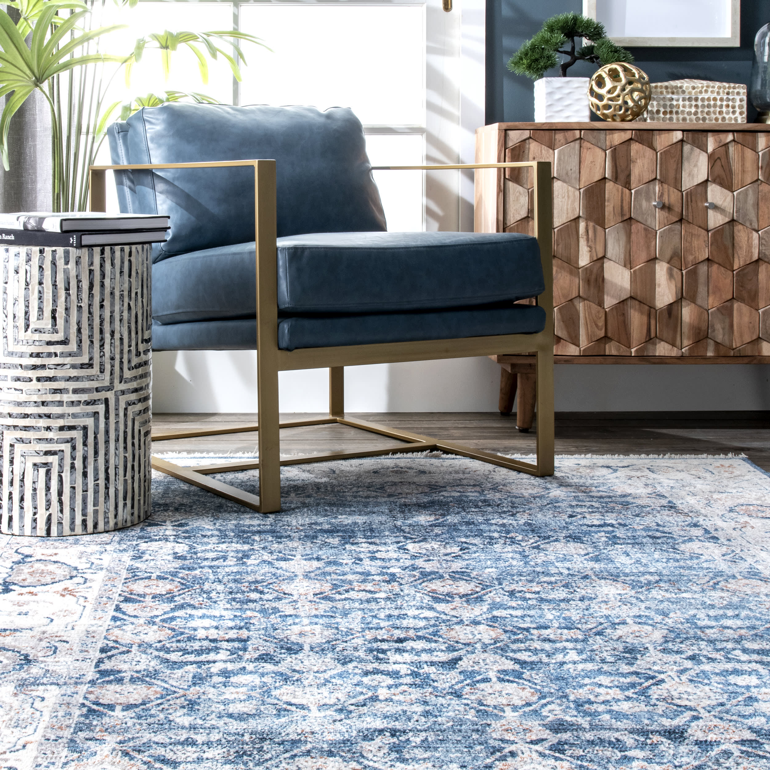 Faded Persian Rug | Blue