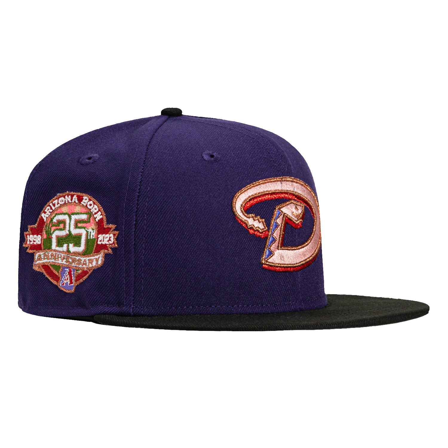 New Era 59Fifty Arizona Diamondbacks 25th Anniversary Patch D Hat - Purple, Black, Red