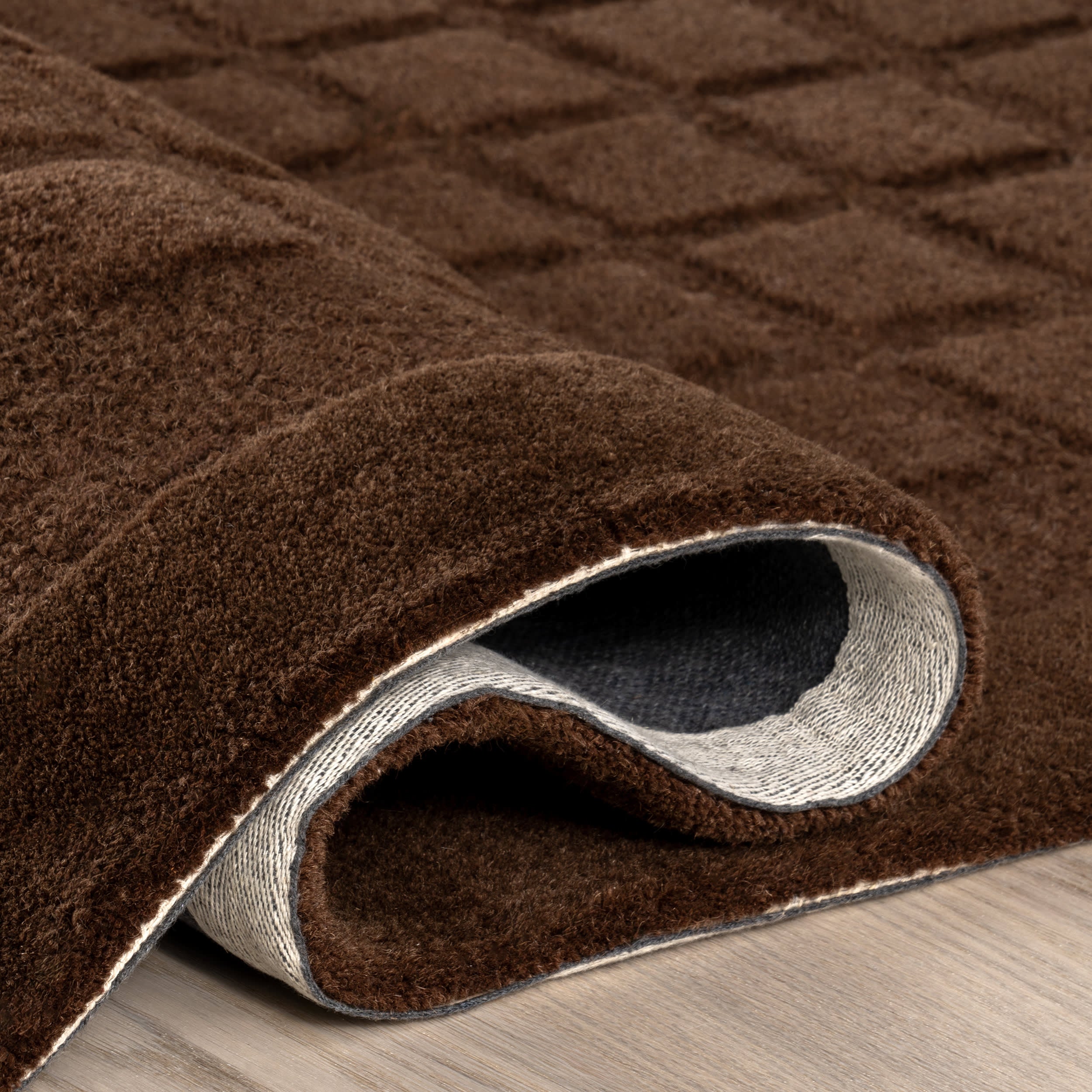 Fritz Checked Wool Rug | Brown