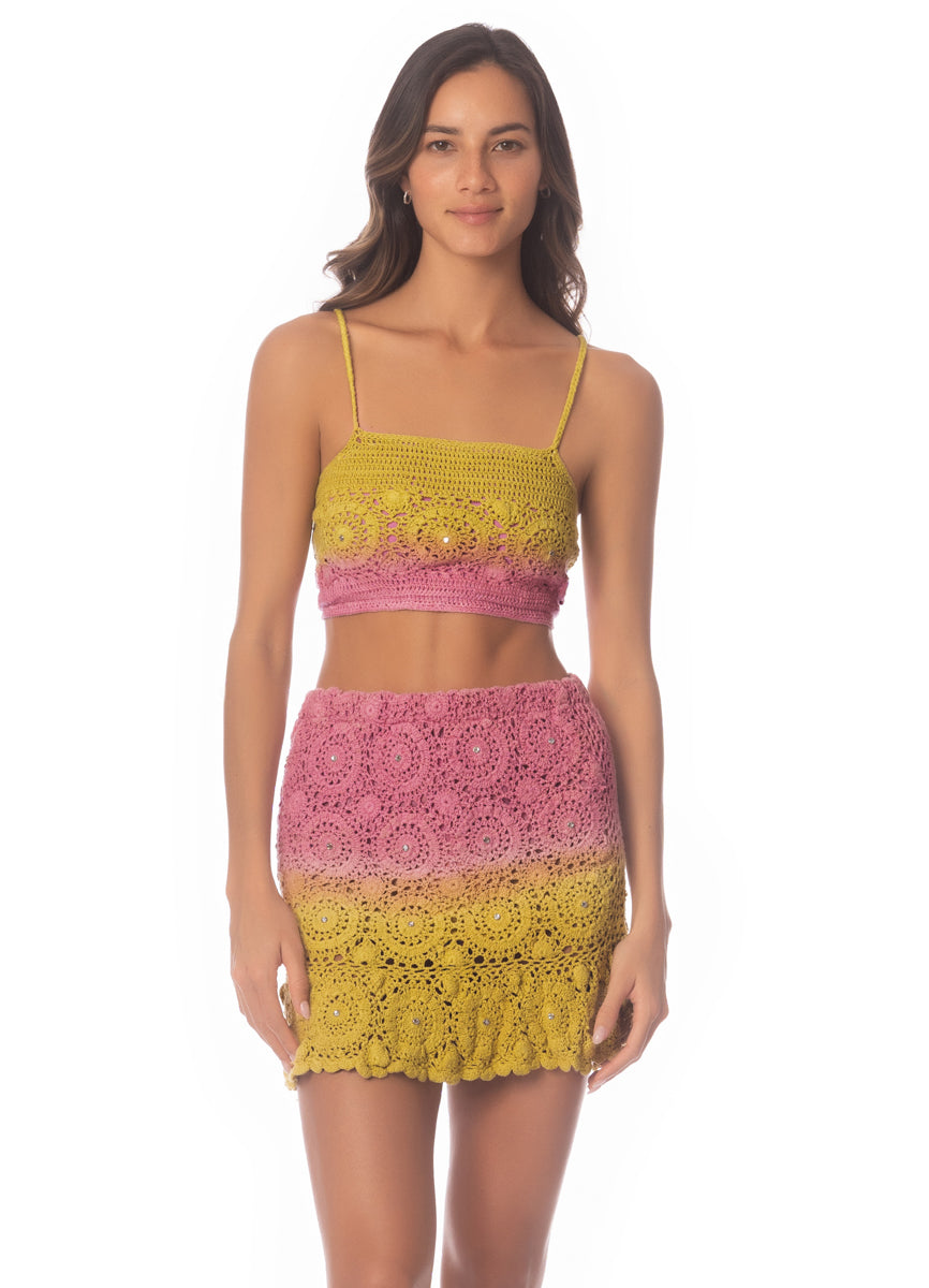 Maaji Rose Garden Crochet Abbie Beachwear Crop Top