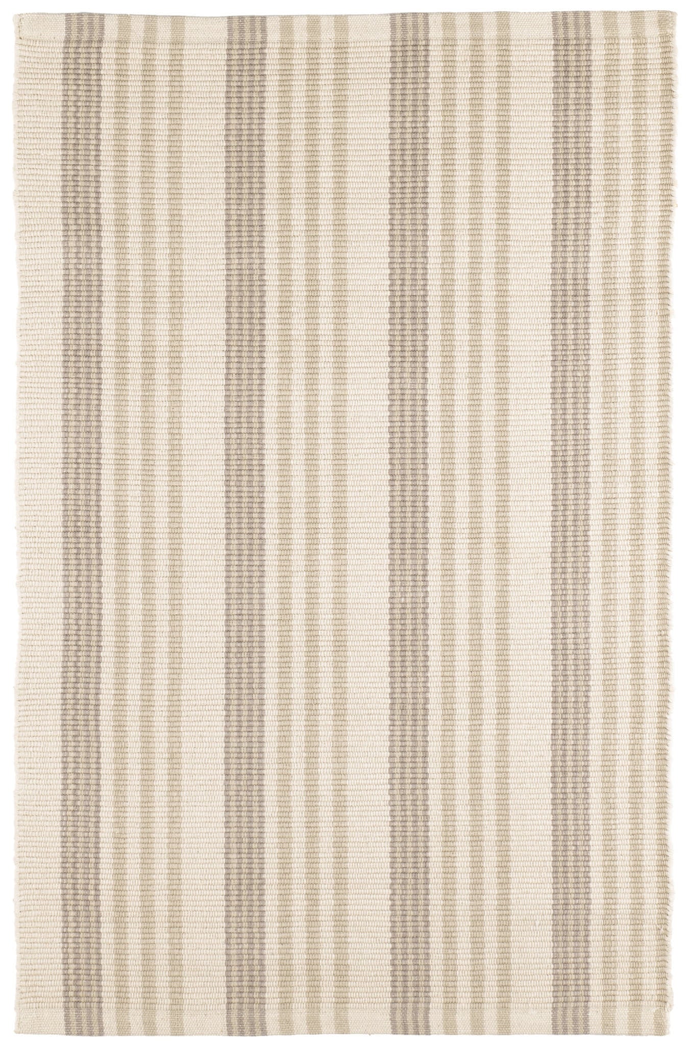 Putney Stripe Ivory Handwoven Cotton Rug