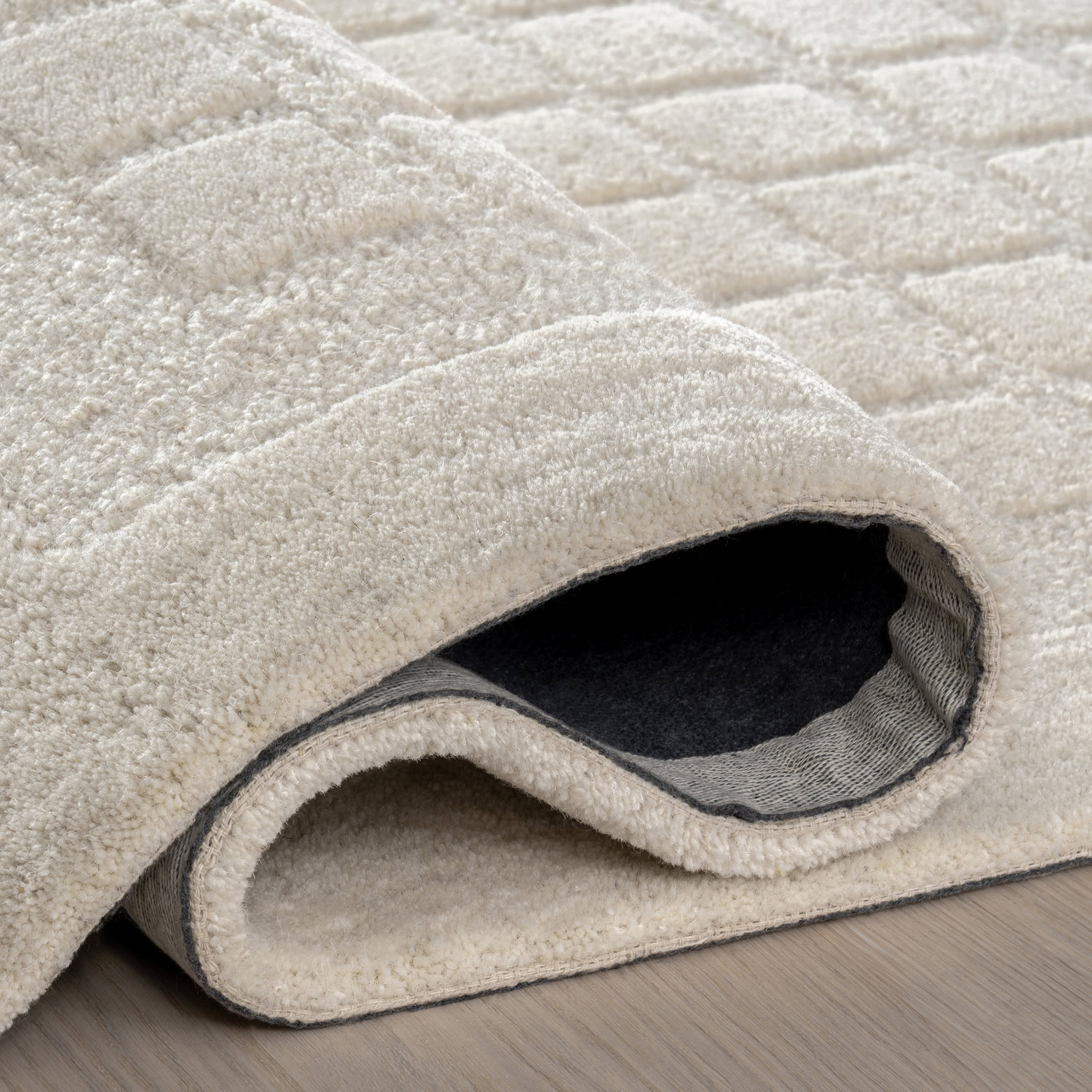 Fritz Checked Wool Rug | Beige