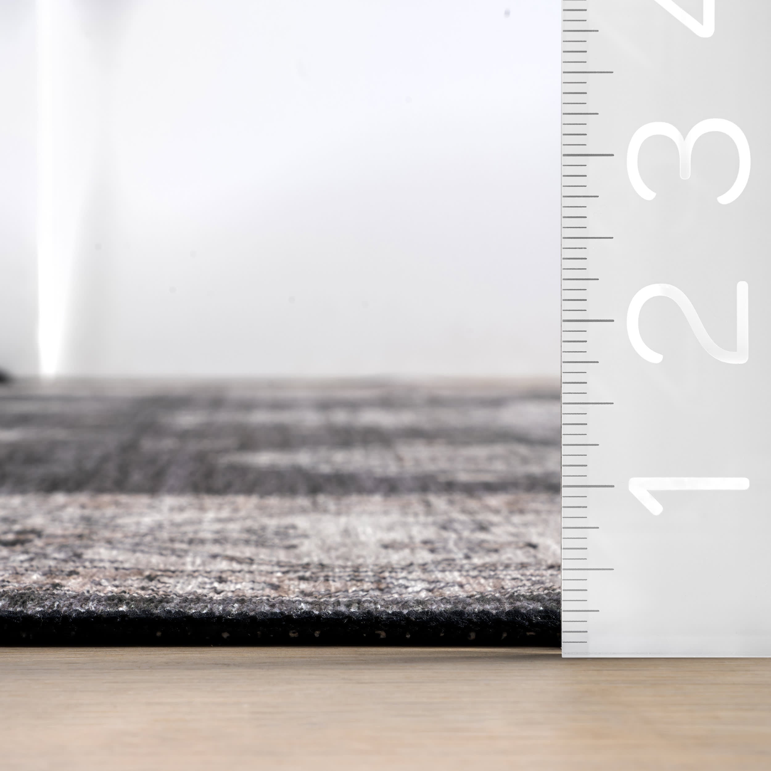 Andrea Bordered Spill Proof Washable Rug | Charcoal