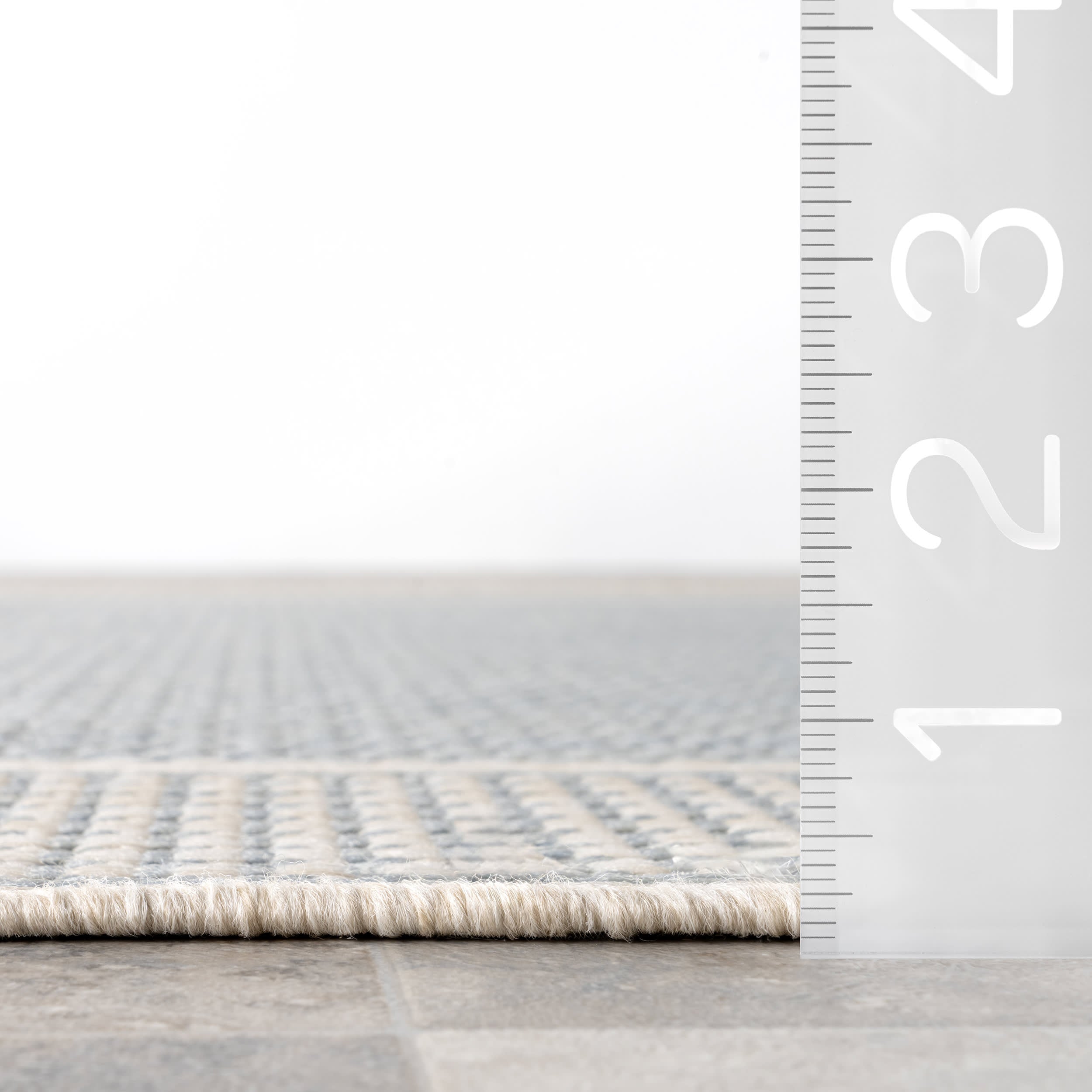 Monochrome Bordered Indoor/Outdoor Rug | Slate Blue