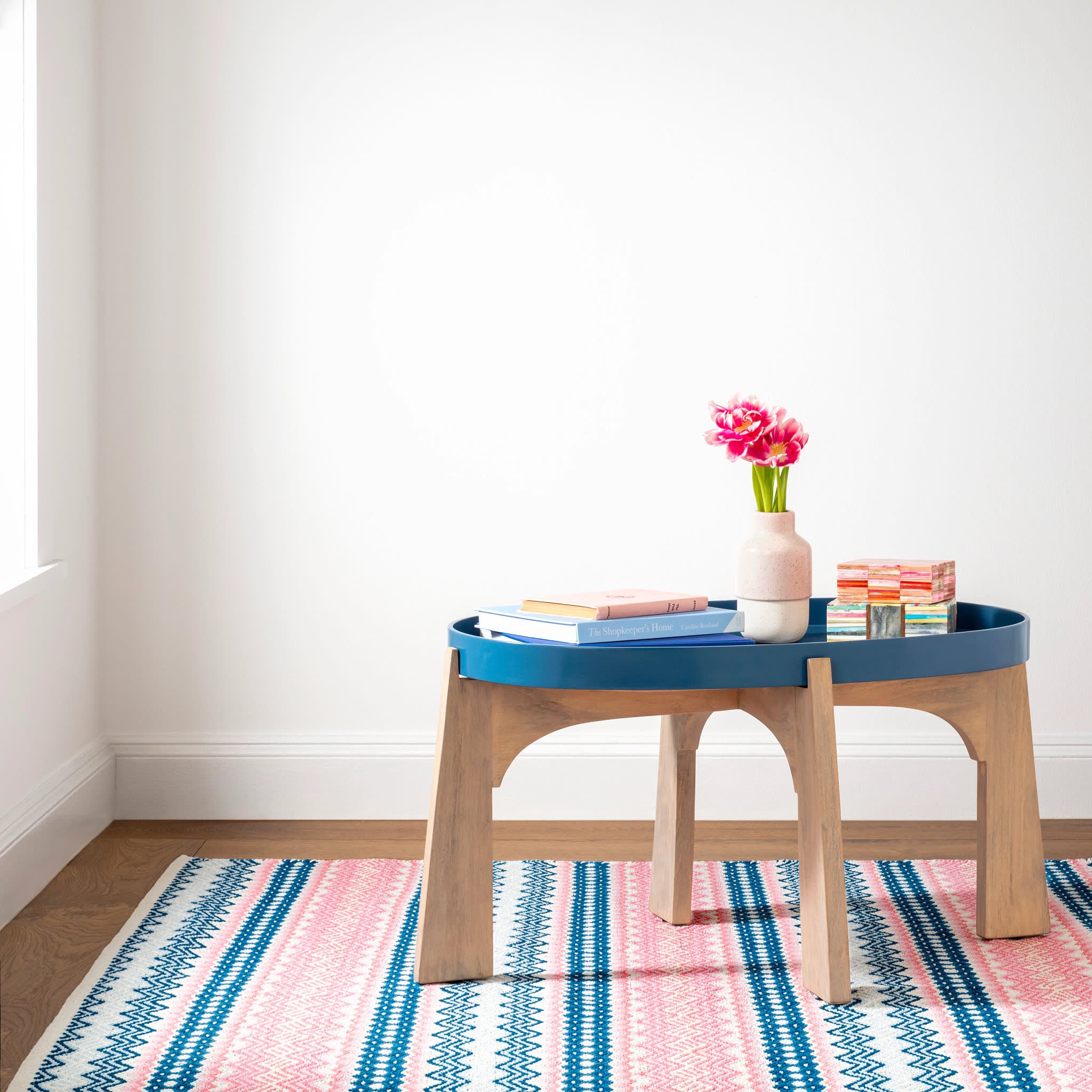 Zippie Stripe Berry Handwoven Cotton Rug