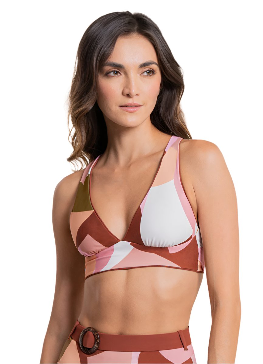 Maaji Moccachino Patri Long Line Triangle Bikini Top