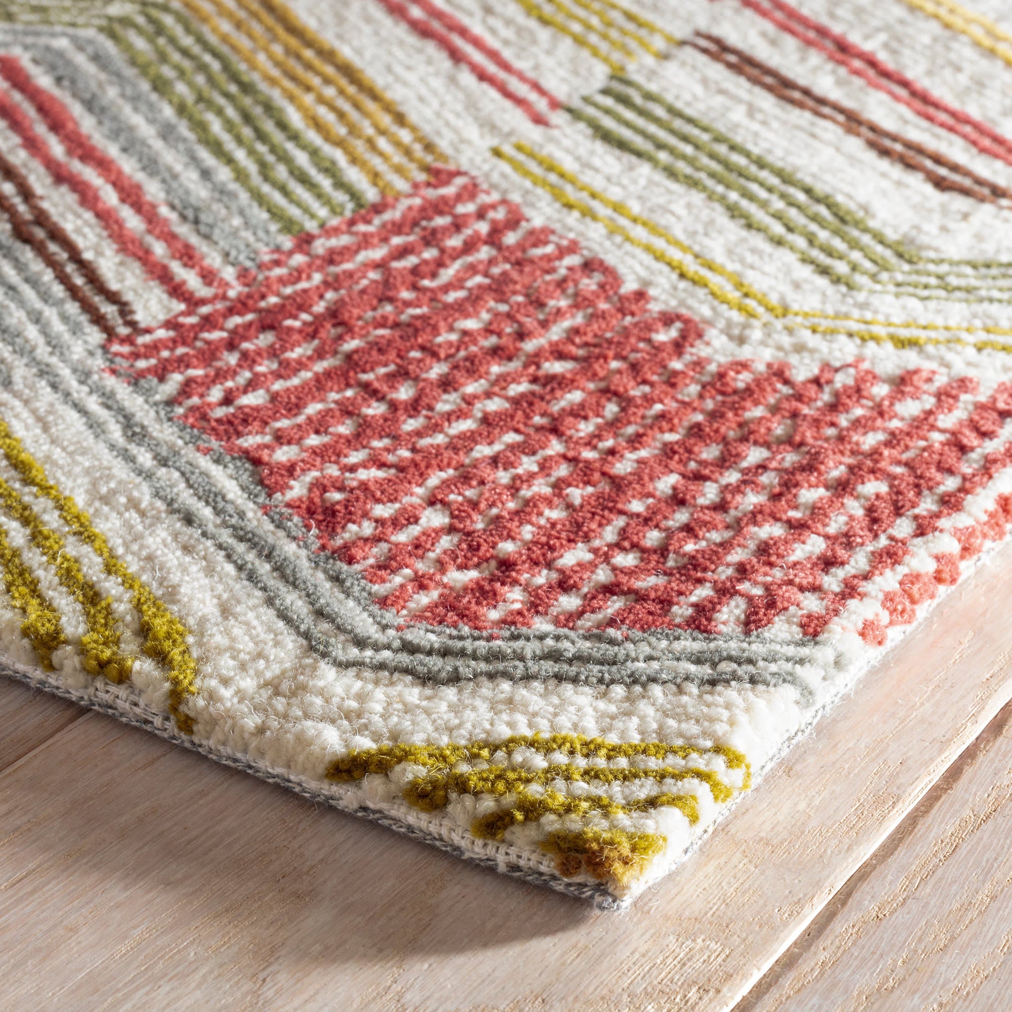 Zig Zag Hand Micro Hooked Wool Rug