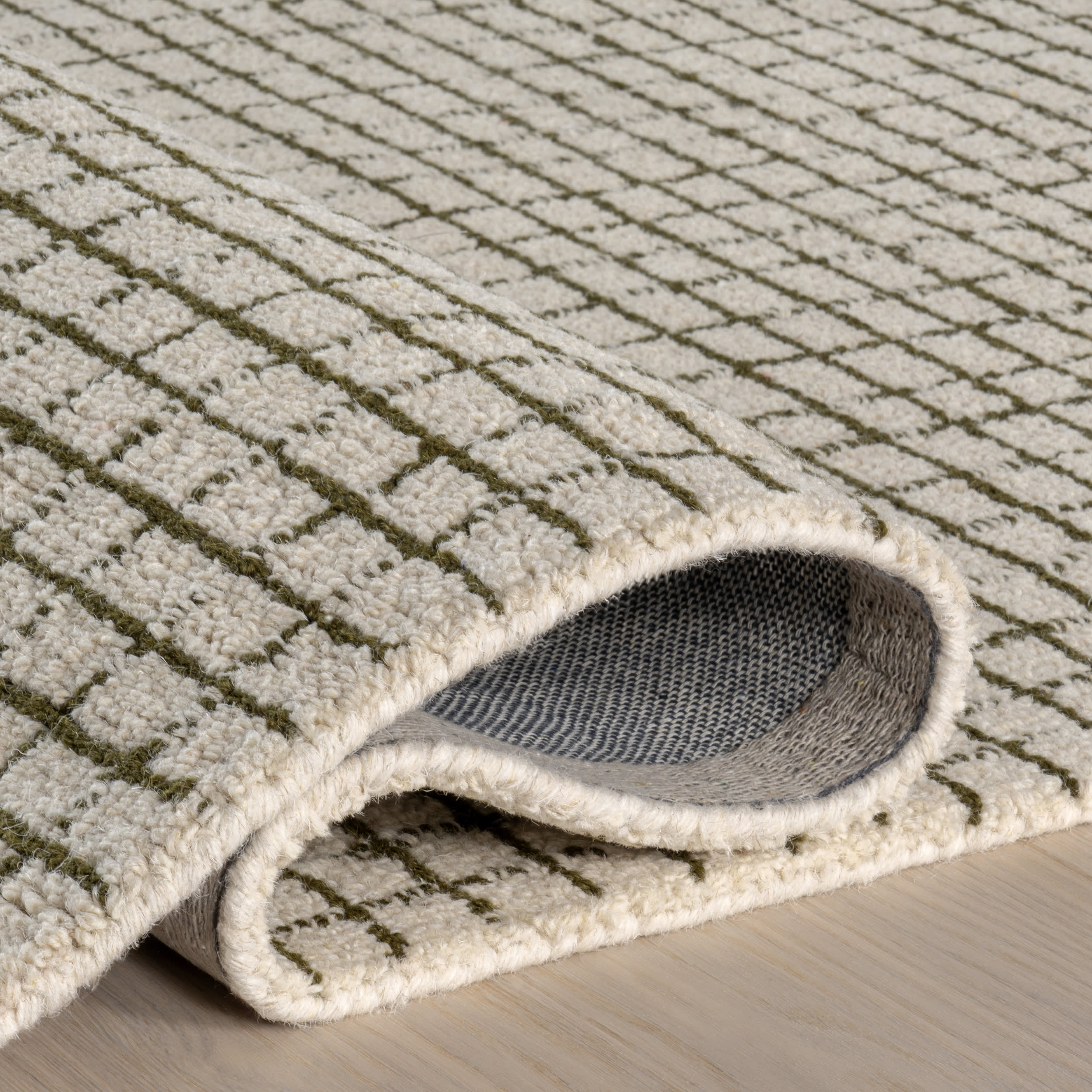 Melrose Checked Rug | Green