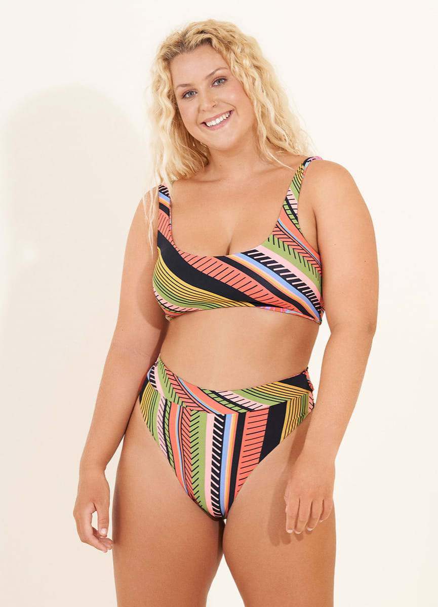 Maaji Roman Stripe Izzy Sporty Bralette Bikini Top