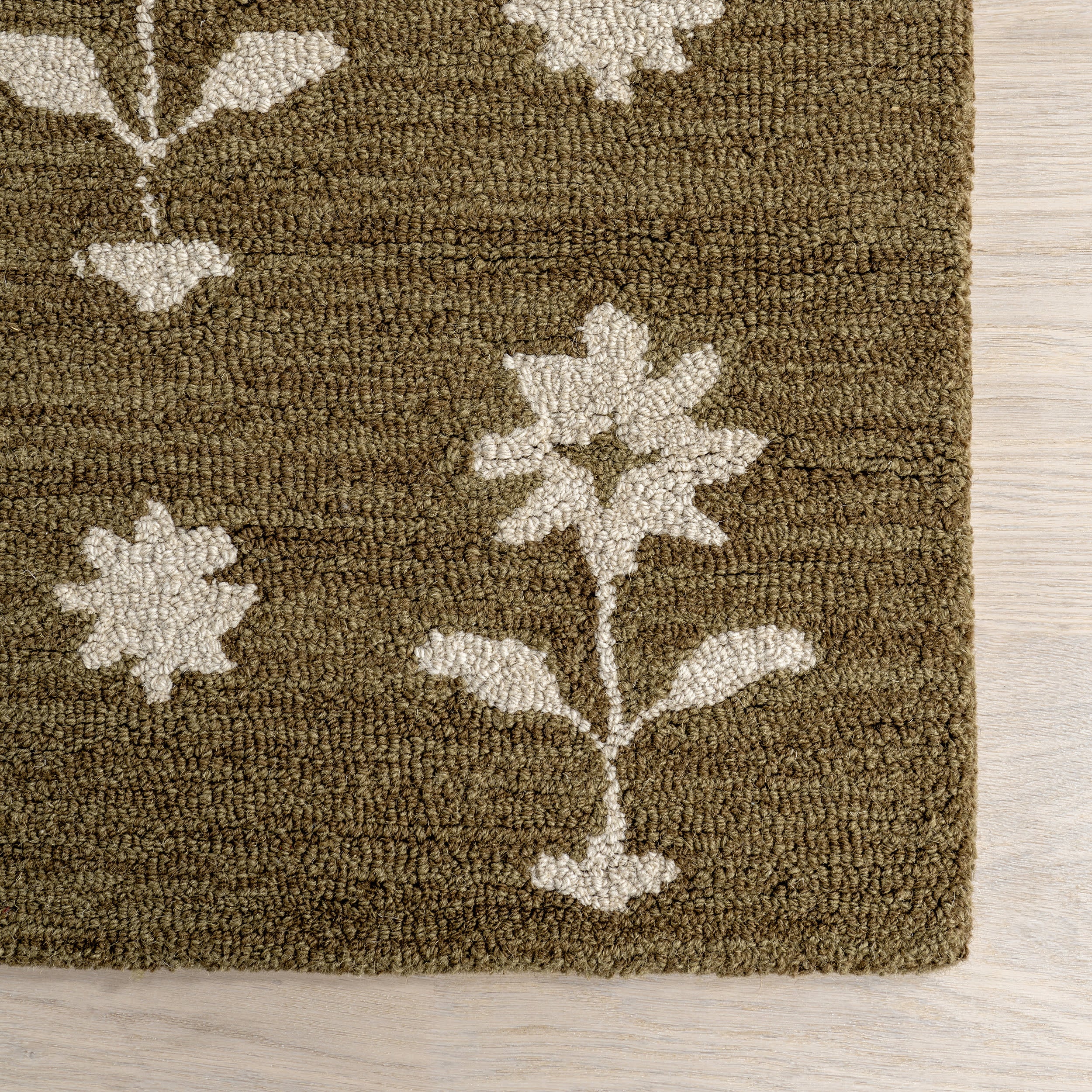 Ella Wool Rug | Olive Green