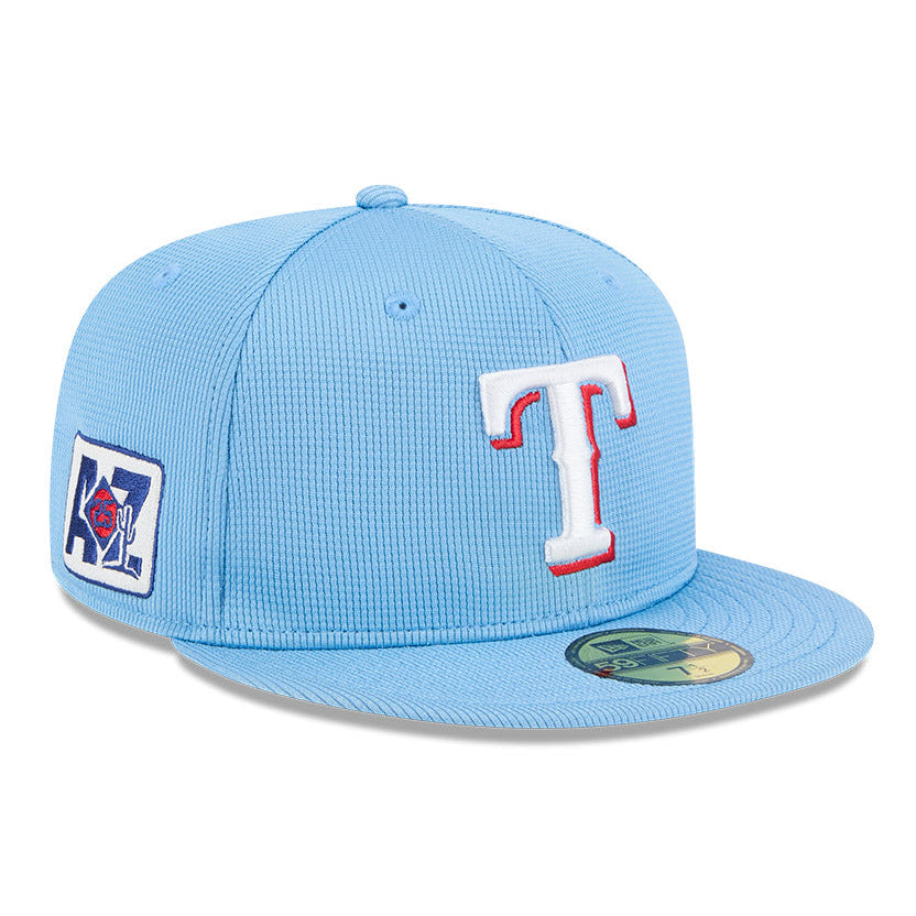 New Era 59Fifty Texas Rangers 2025 Spring Training Patch Hat - Light Blue