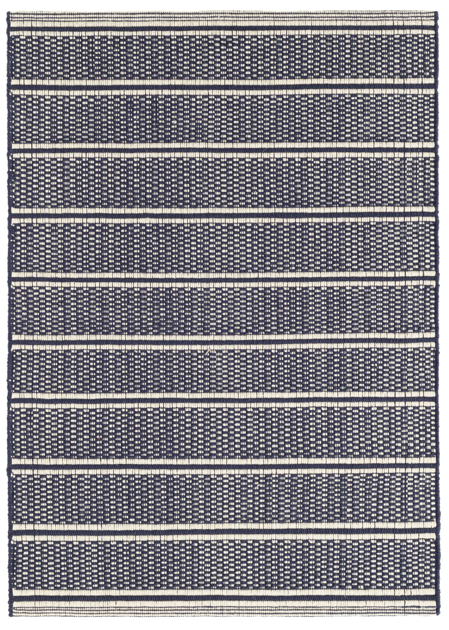 Archer Navy Handwoven Cotton Rug