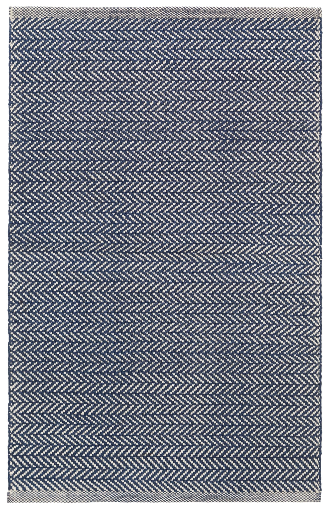 Herringbone Navy/Ivory Handwoven Indoor/Outdoor Rug