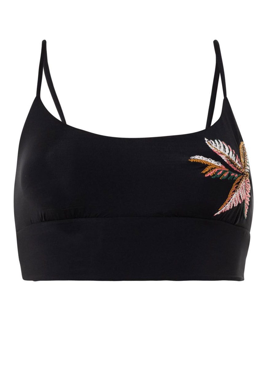 Maaji Ink Black Dinna Sporty Bralette Bikini Top