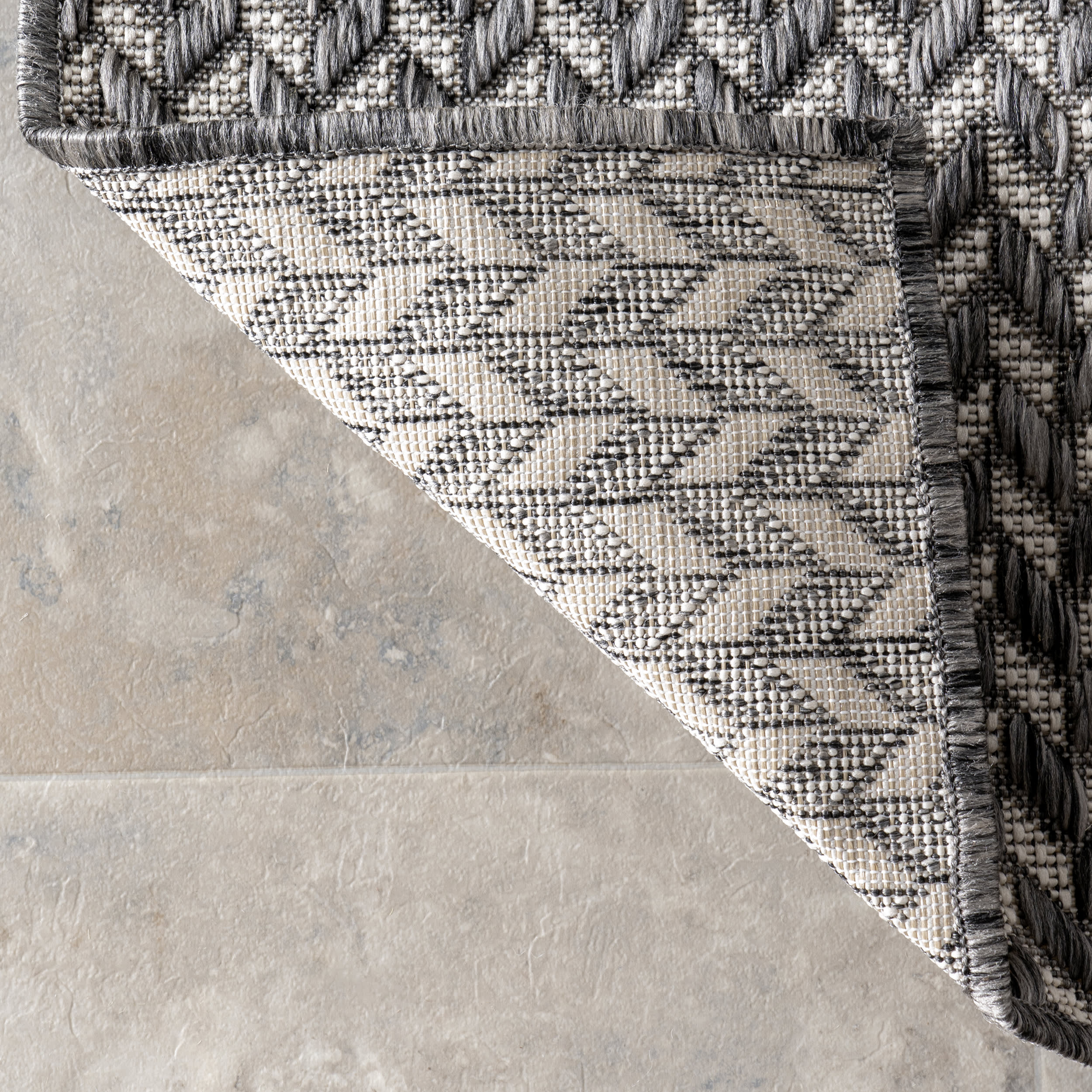 Taraji Herringbone Indoor/Outdoor Rug | Light Grey