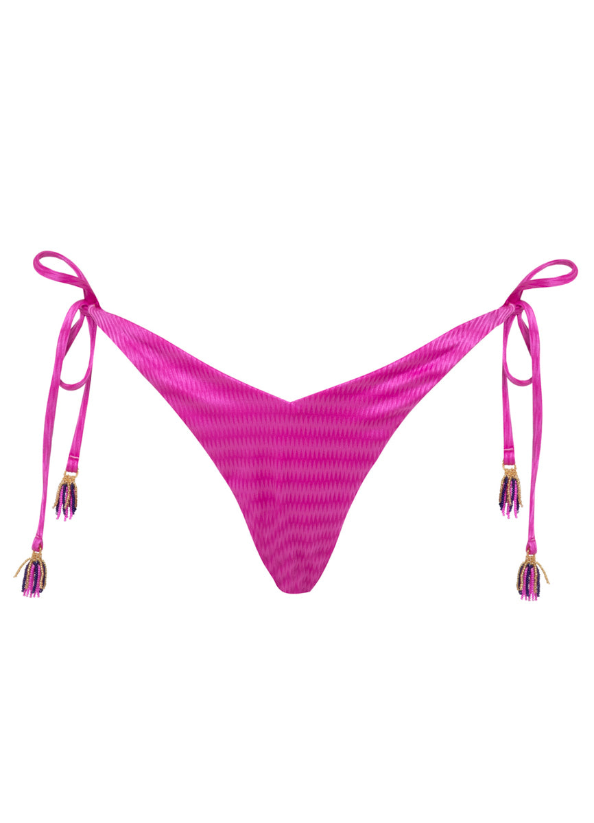 Maaji Deep Pink Sunseeker Regular Rise Tie Side Bikini Bottom