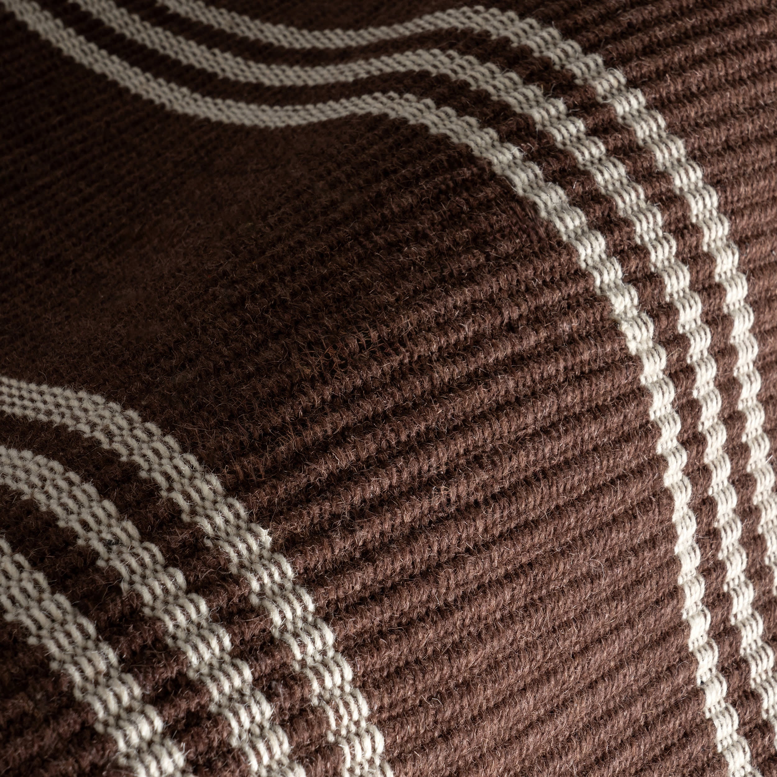 Hawthorn Striped Wool Rug | Dark Brown